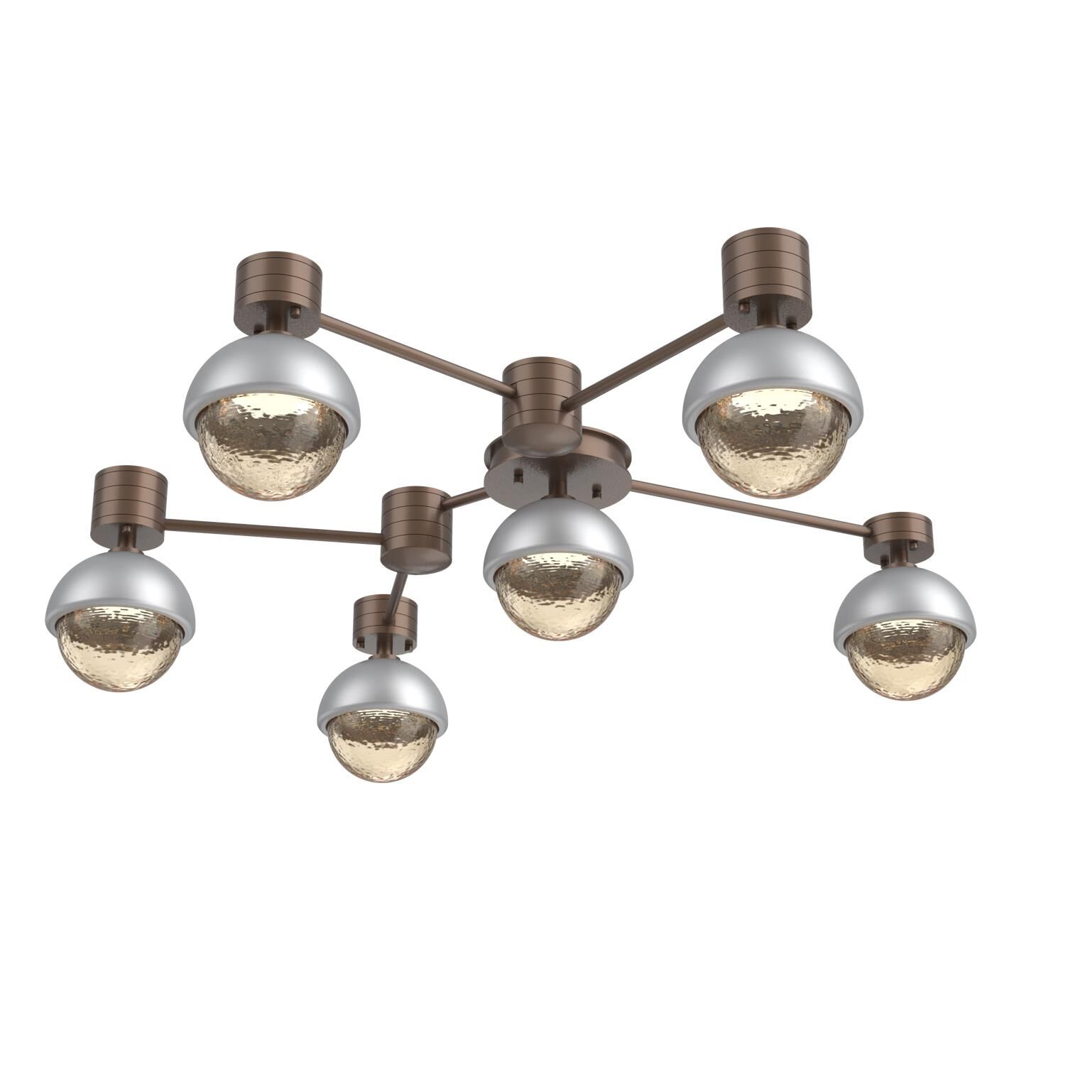 Shown in Burnished Bronze finish and Amber glass and Classic Silver accent
