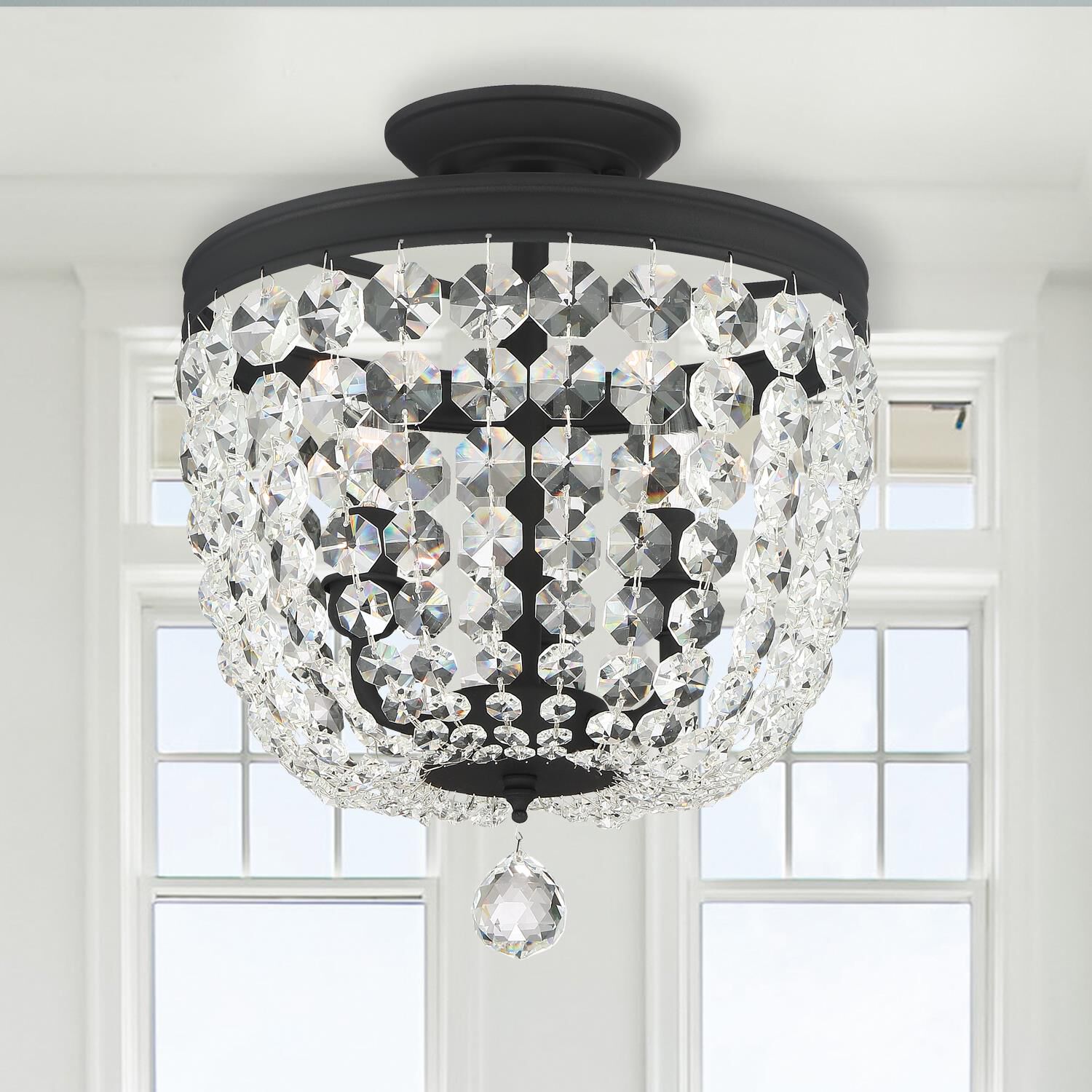 Archer 11 Inch 3 Light Semi Flush Mount by Crystorama