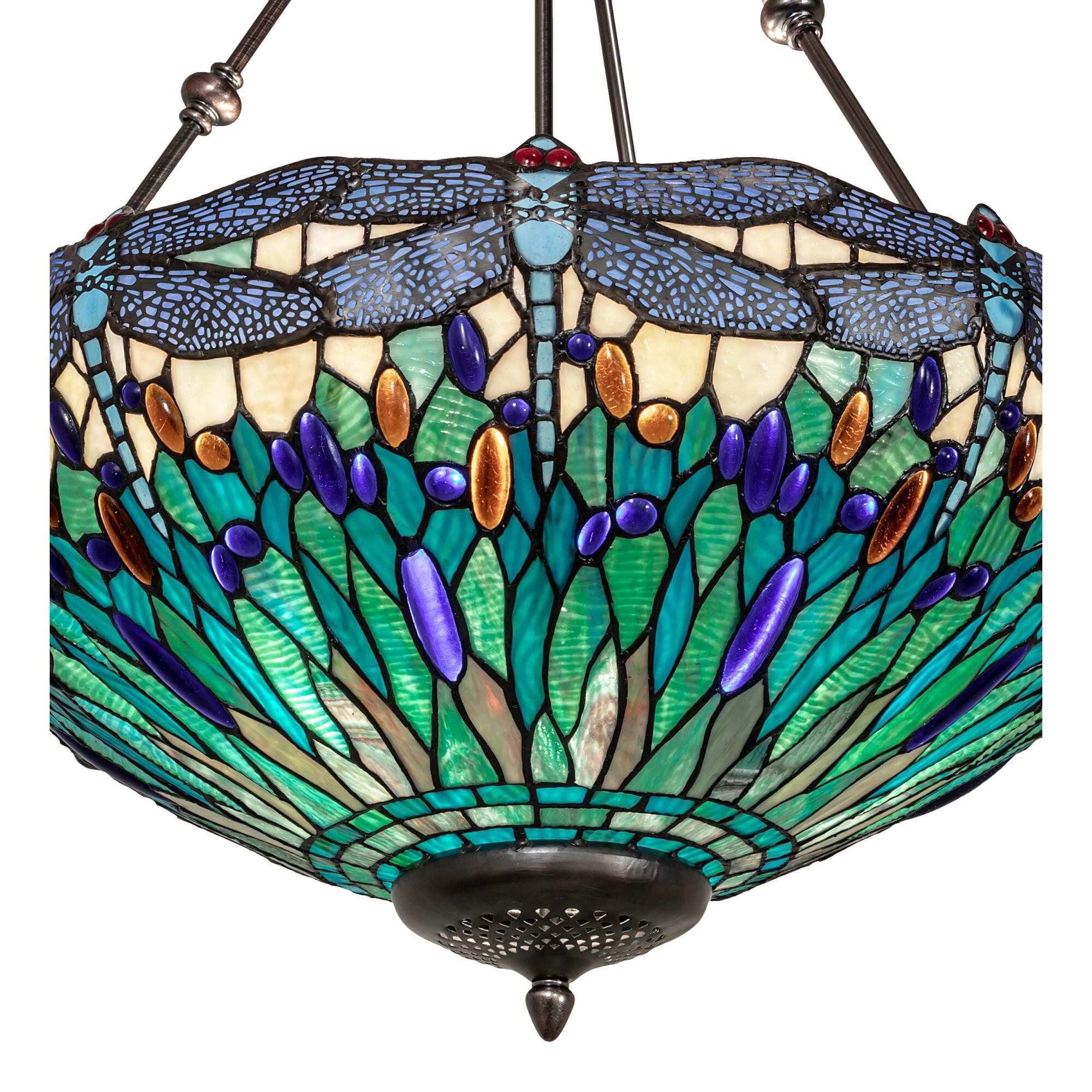 Tiffany Hanginghead Dragonfly 22 Inch Large Pendant by Meyda Lighting