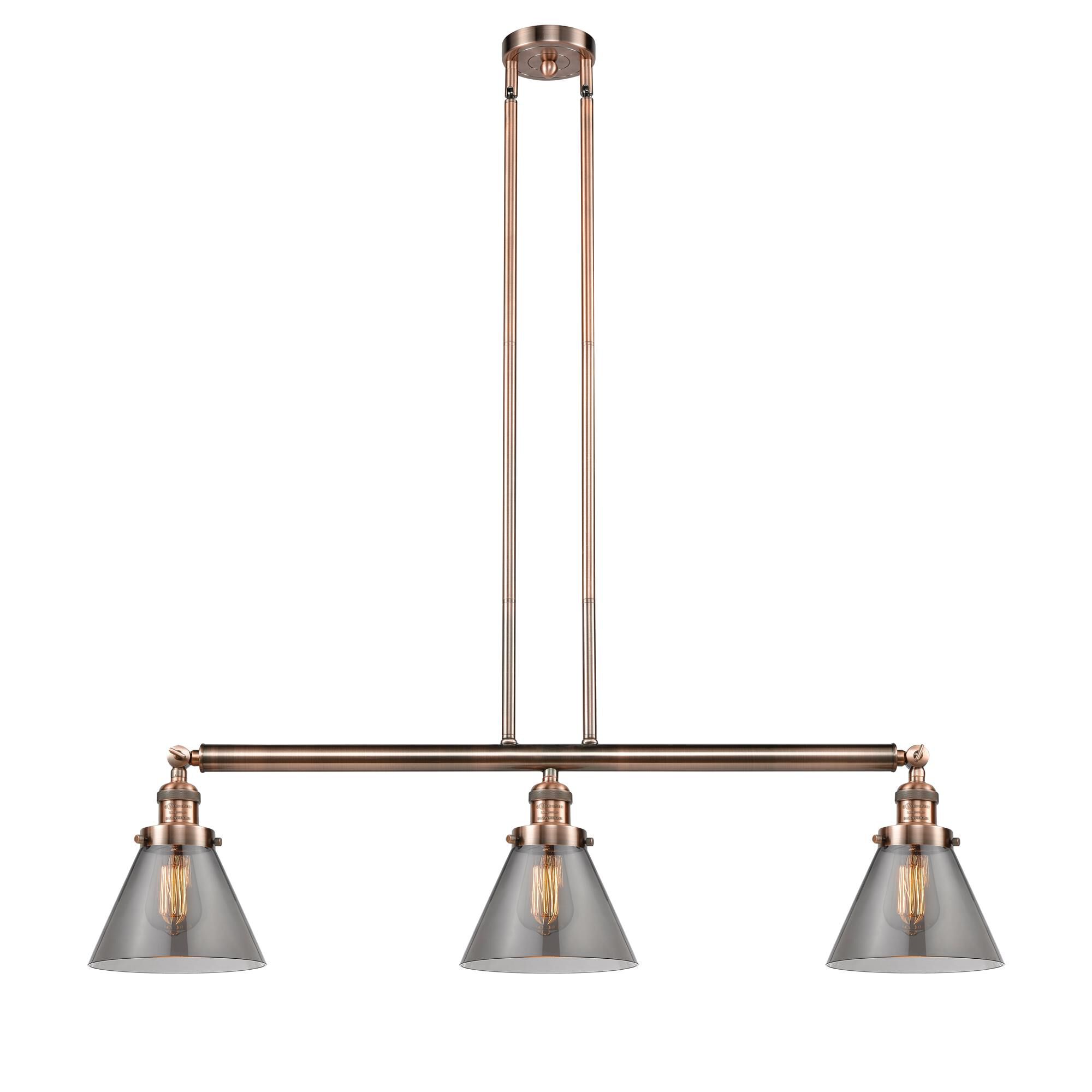 Shown in Antique Copper finish and Smoked glass