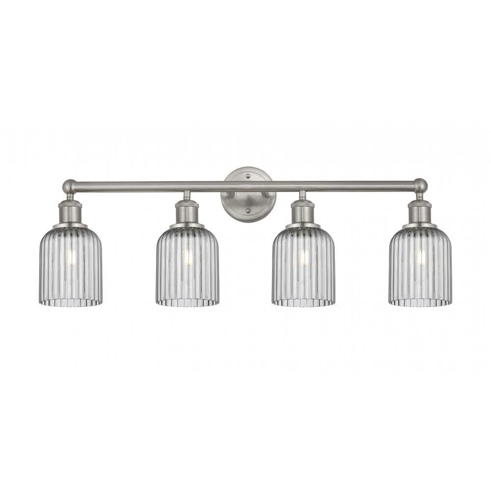 Shown in Satin Nickel finish and Light Smoke glass