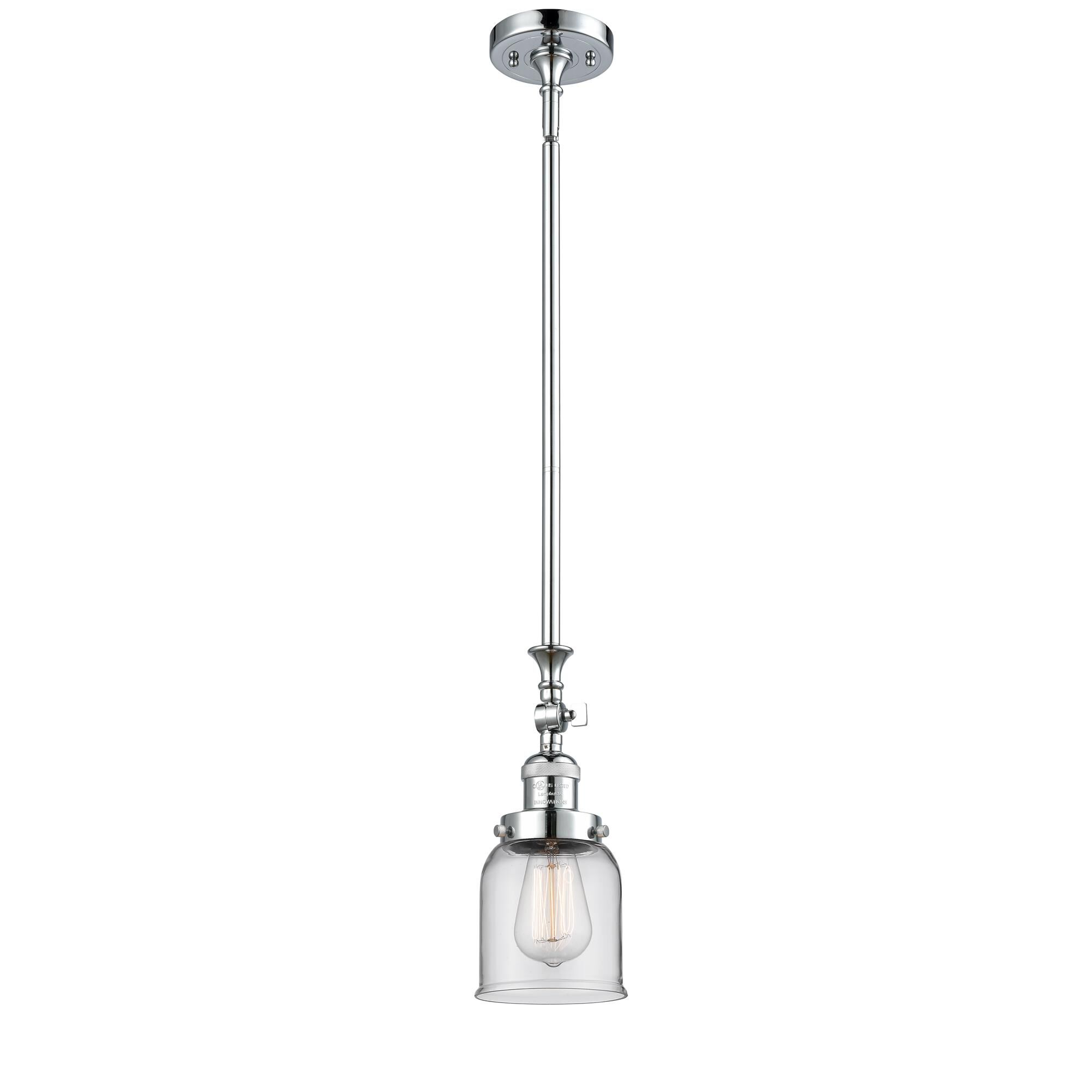 Shown in Polished Chrome finish and Clear Small Bell glass