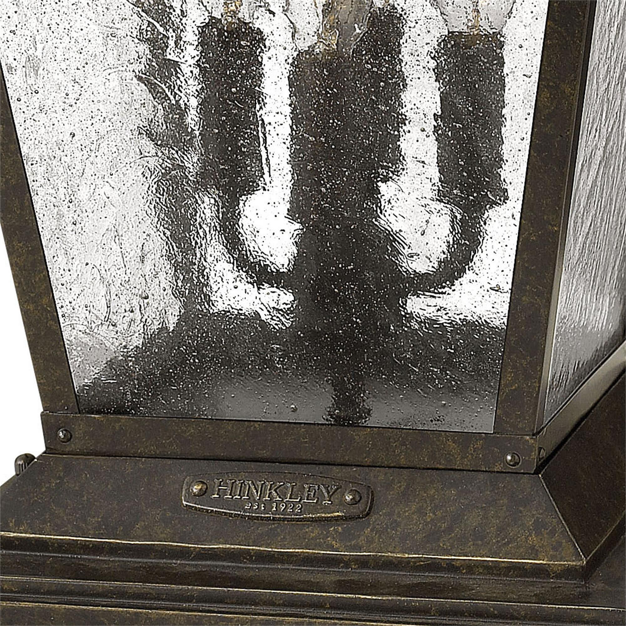 Shown in Regency Bronze finish and Clear Seedy glass