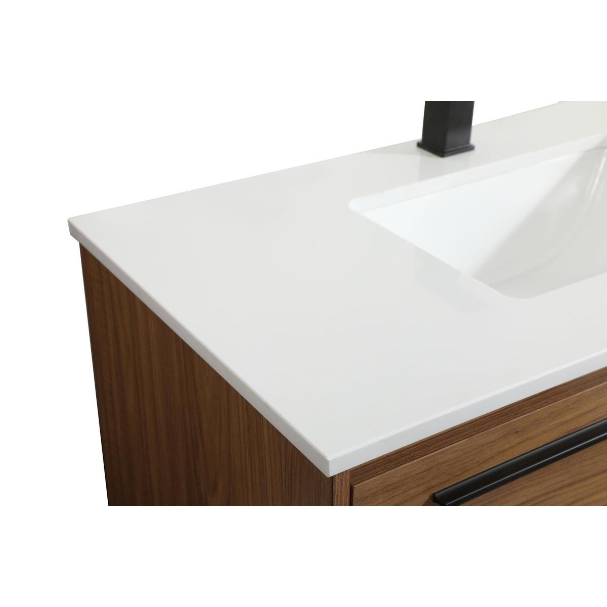 Shown in Walnut Brown finish and Without Backsplash accent
