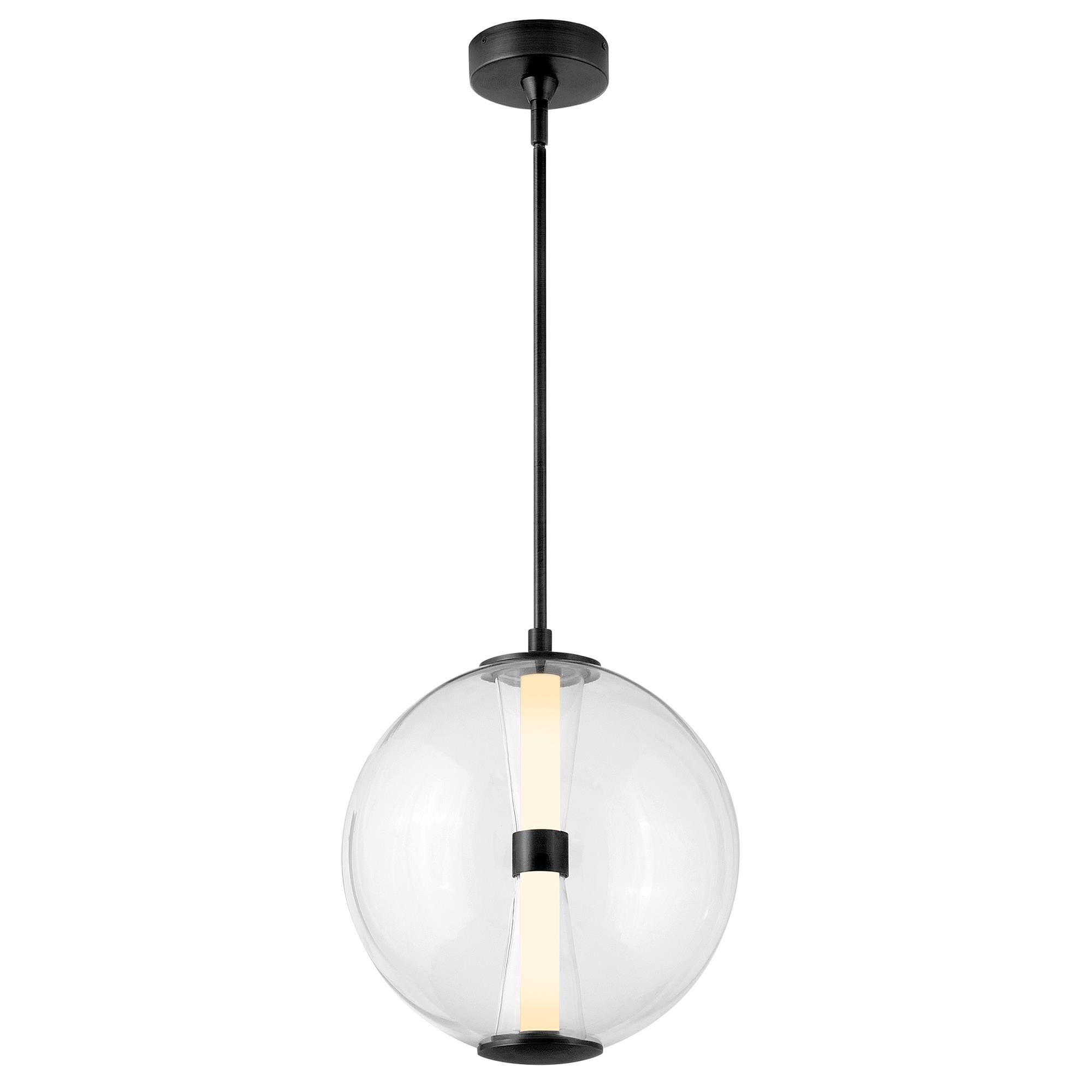 Shown in Black finish and Clear glass