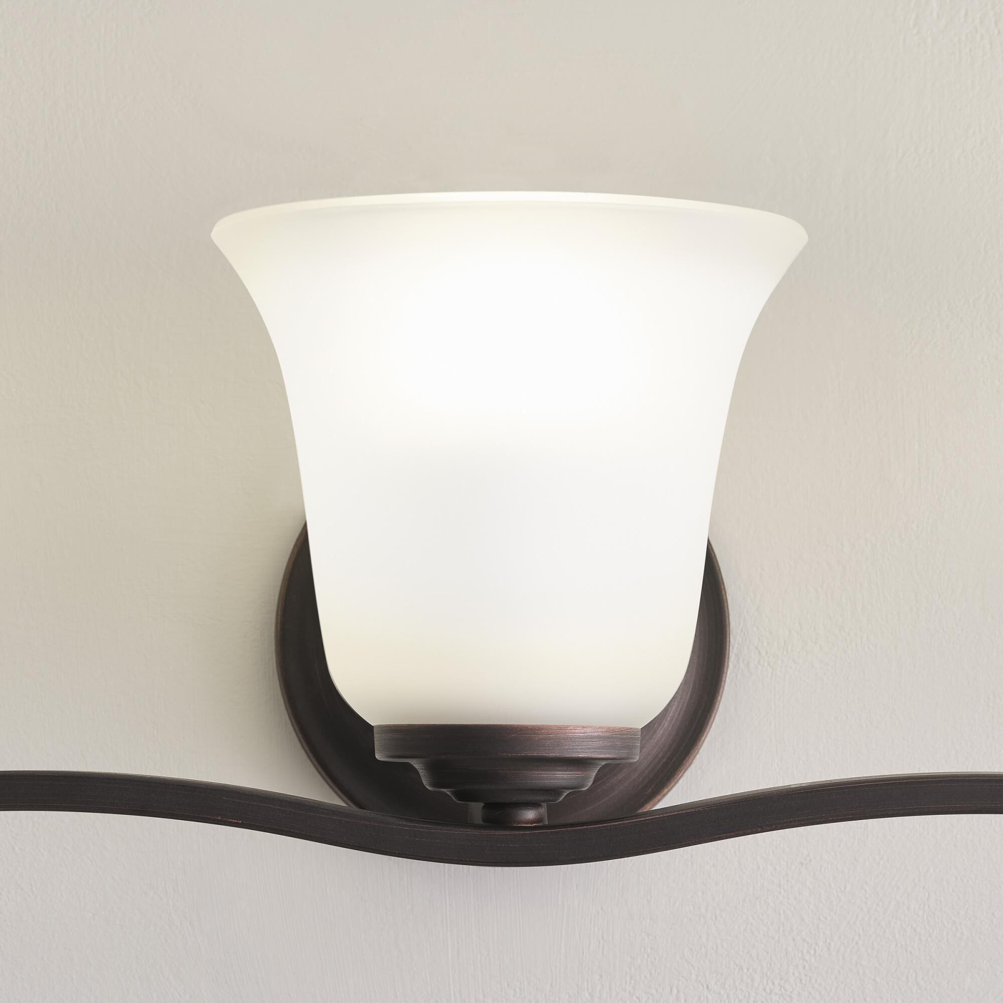 Shown in Bronze finish and Satin Etched glass