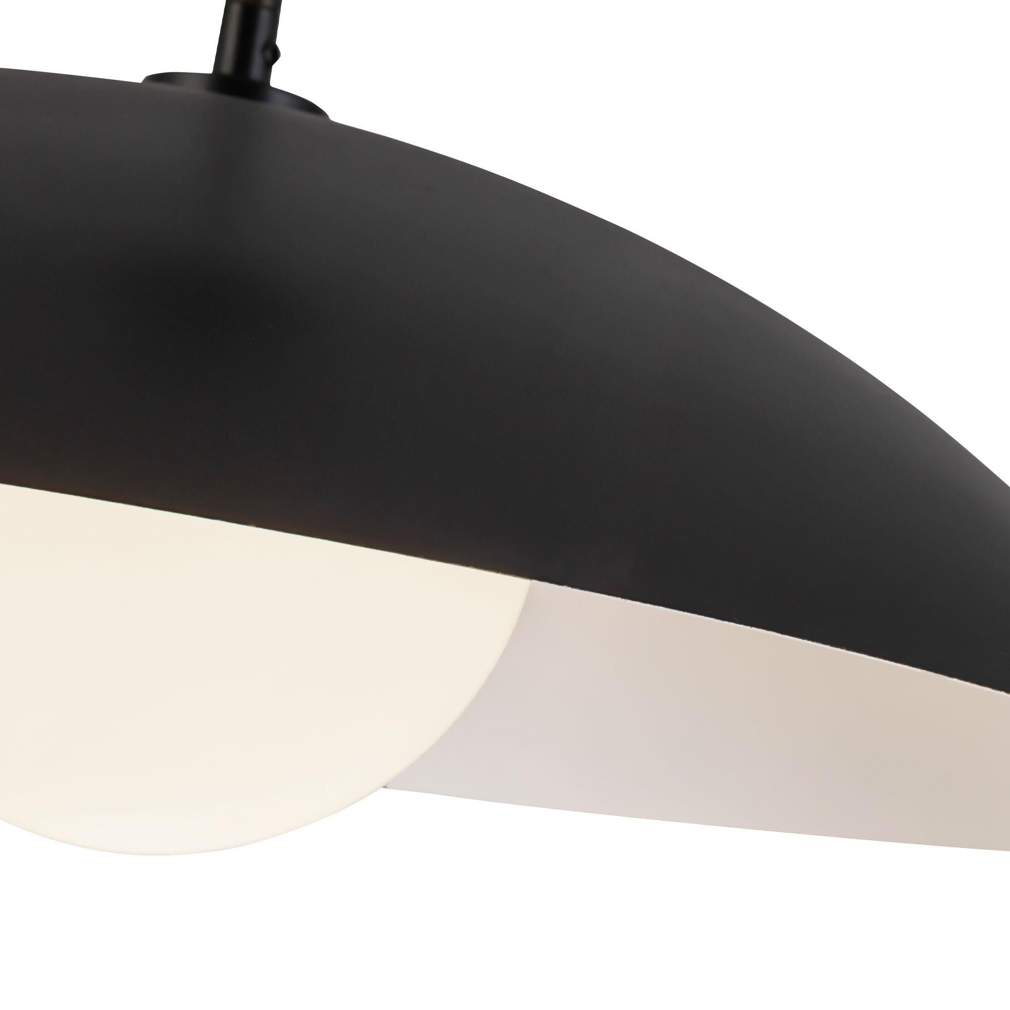 Shown in Black finish and Opal glass