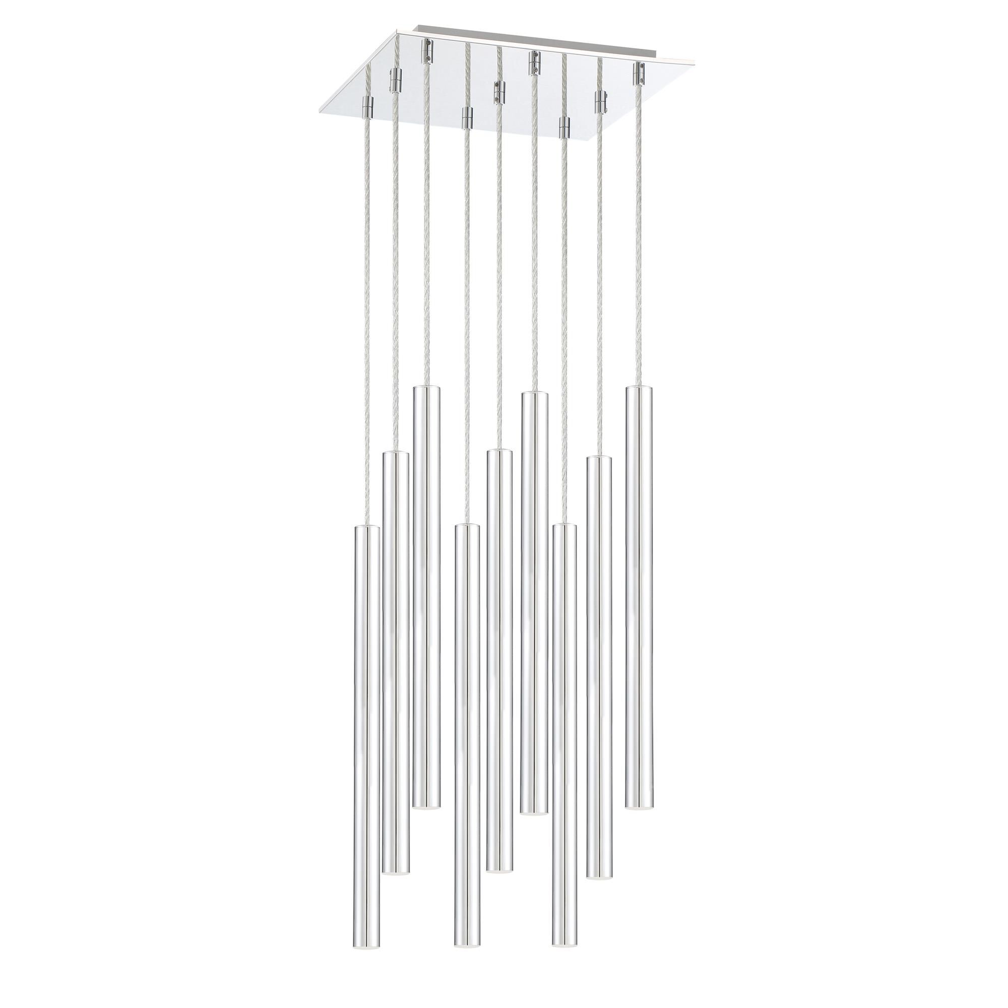 Shown in Chrome finish and Steel glass and Steel shade