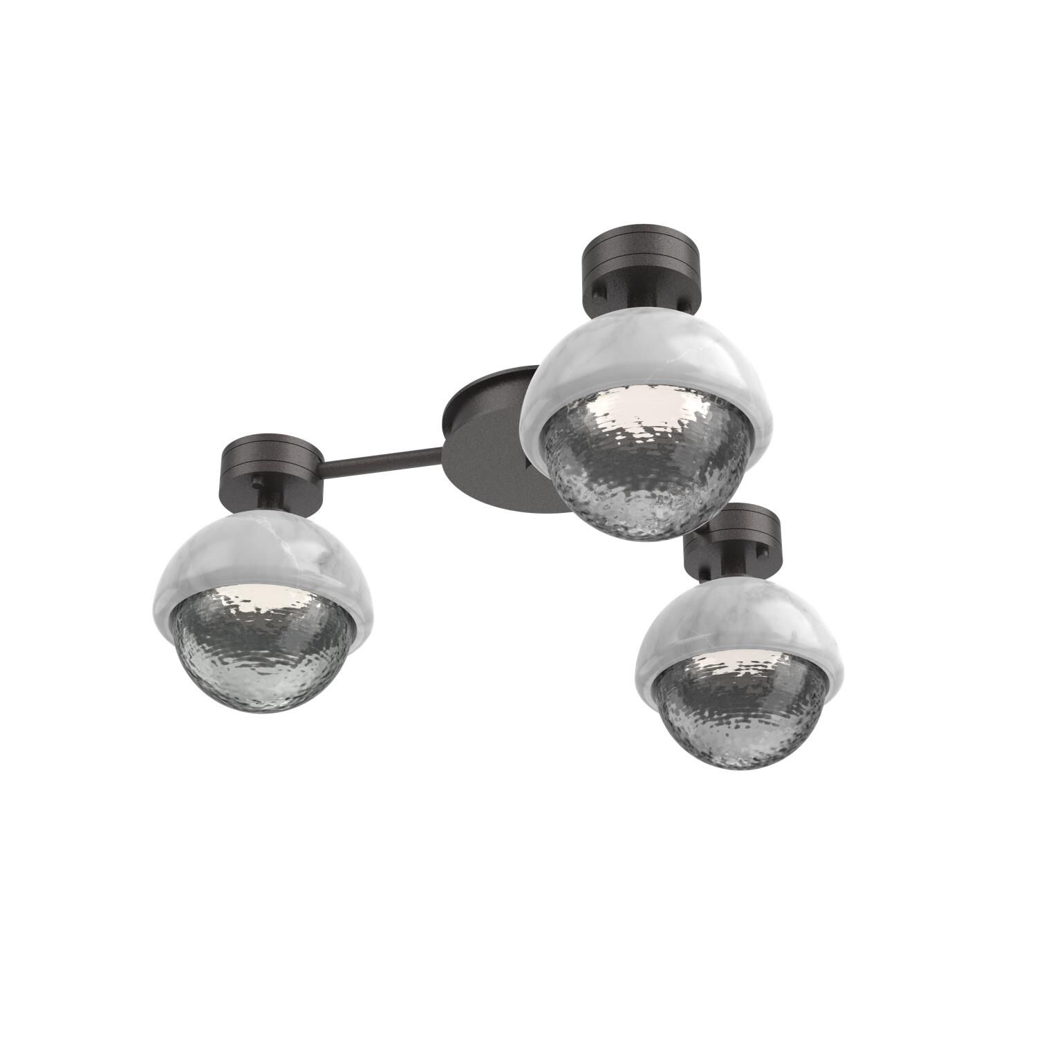 Shown in Graphite finish and Smoke glass and White Marble accent
