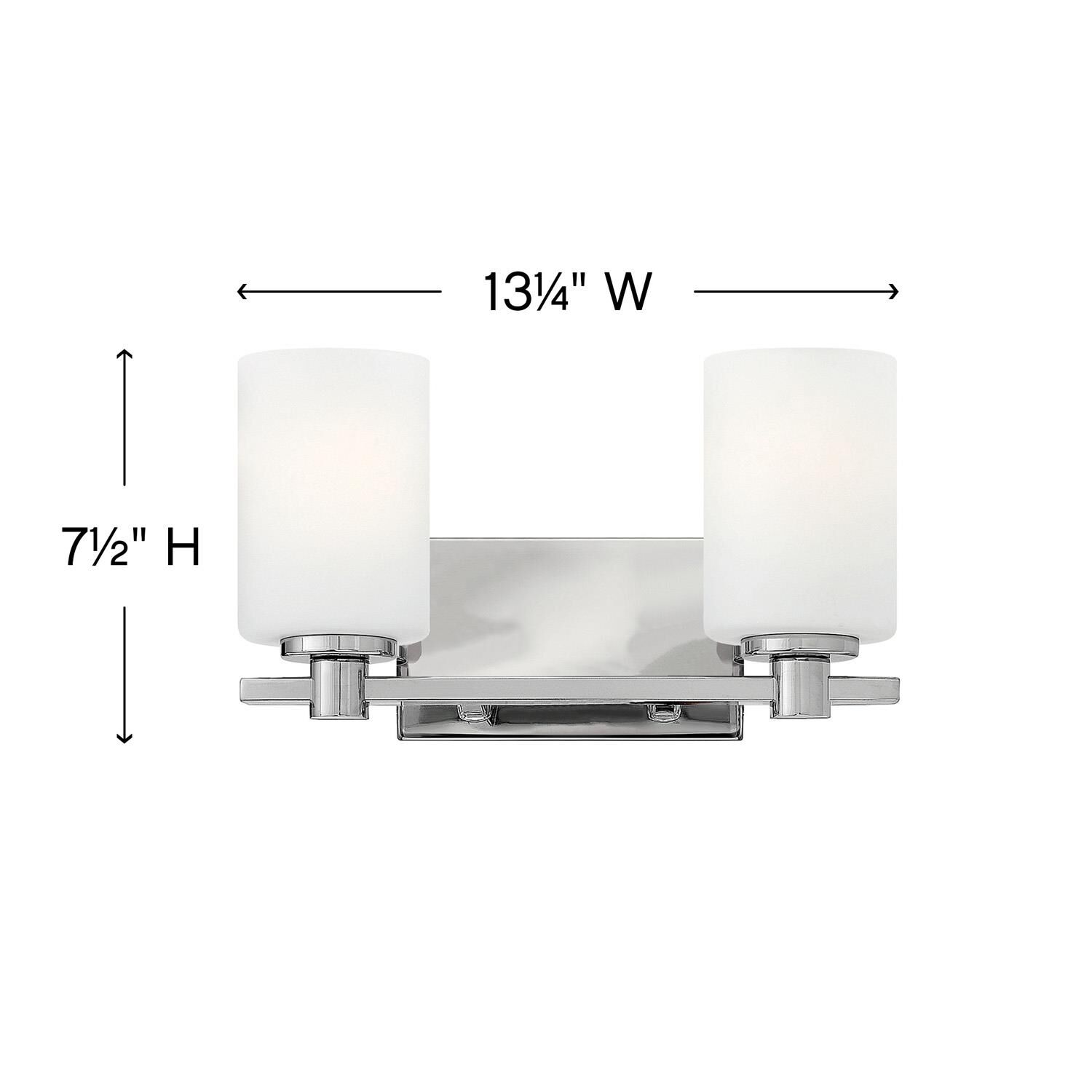 Shown in Chrome finish and Etched Opal glass