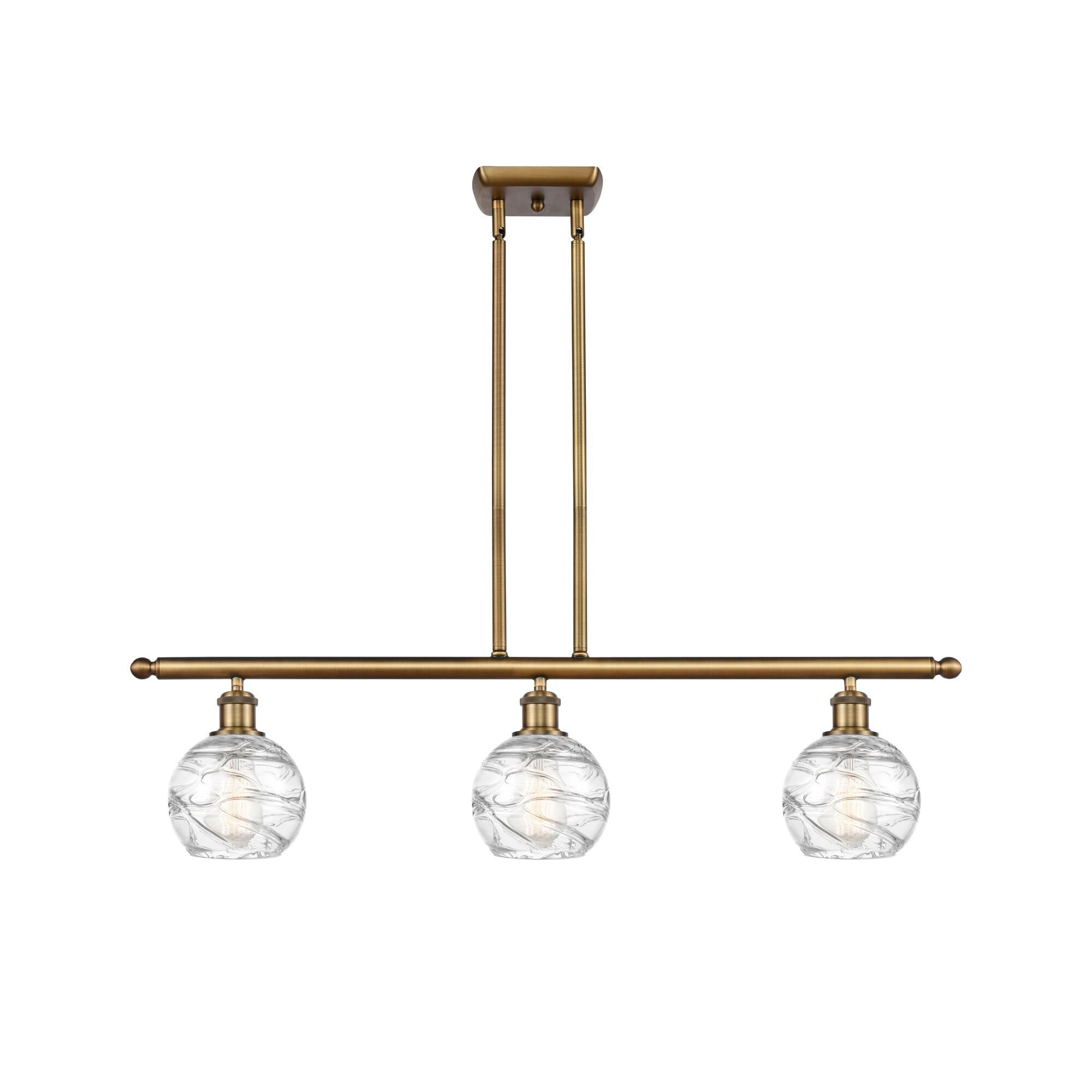 Shown in Brushed Brass finish and Sphere glass and Glass shade