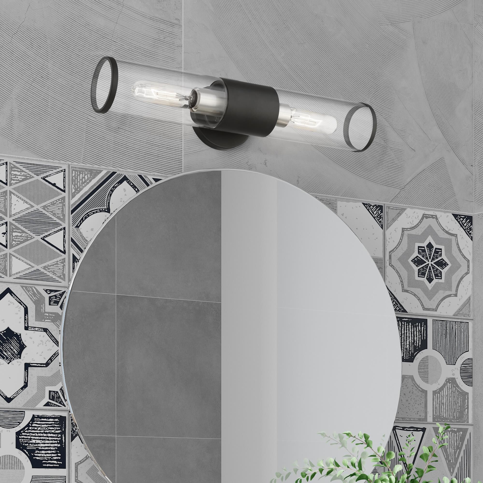 Shown in Black With Brushed Nickel Accent finish and Clear glass and Clear Glass shade