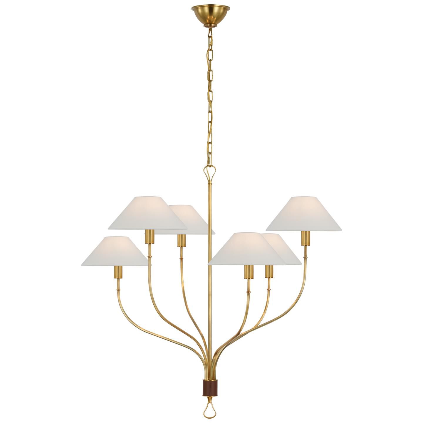Amber Lewis Griffin 36 Inch 6 Light LED Chandelier by Visual Comfort Signature Collection