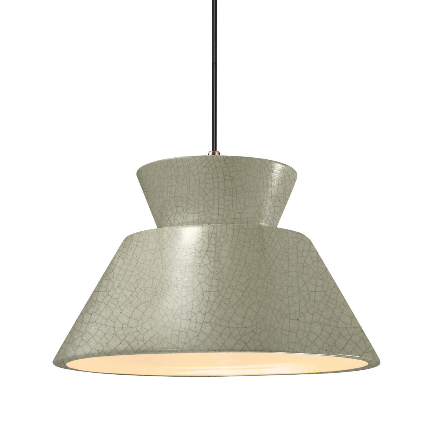 Shown in Dark Bronze finish and Celadon Green Crackle shade