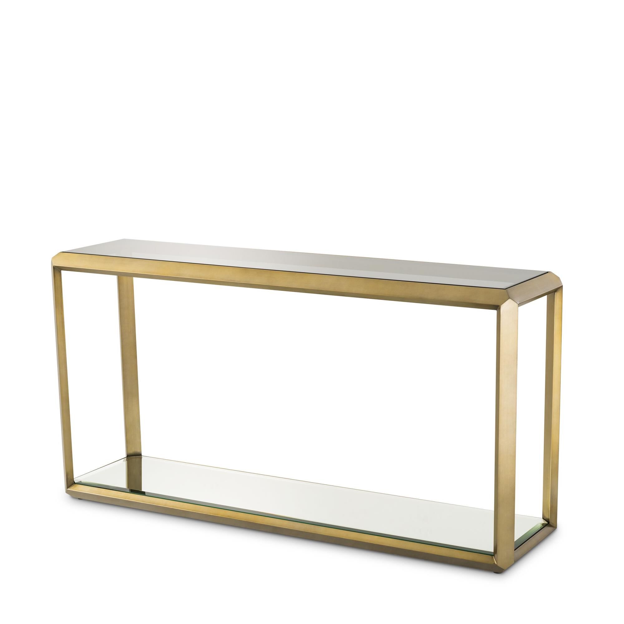 Shown in Brushed Brass Finish | Smoke Glass | Mirror Glass finish
