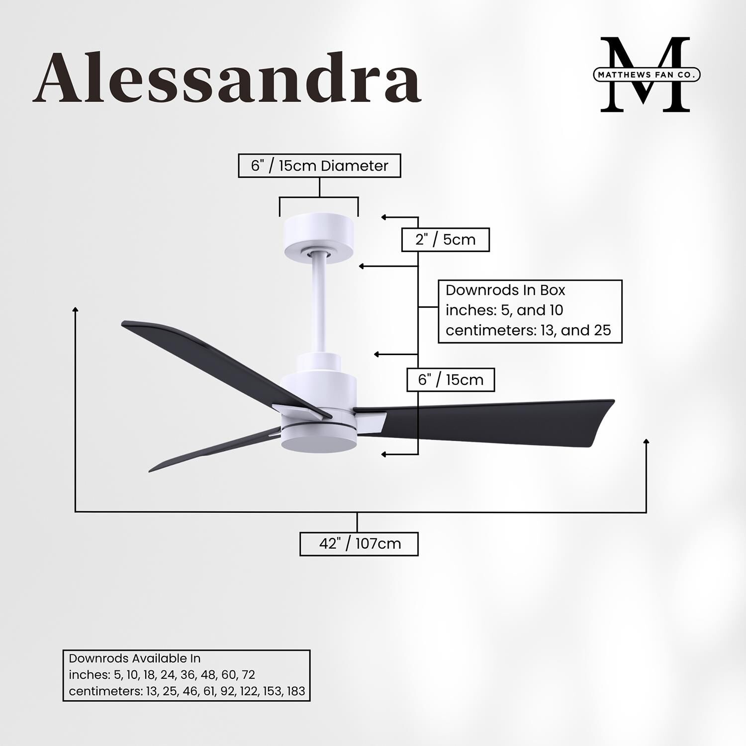 Alessandra 42 Inch Ceiling Fan by Matthews Fan Company