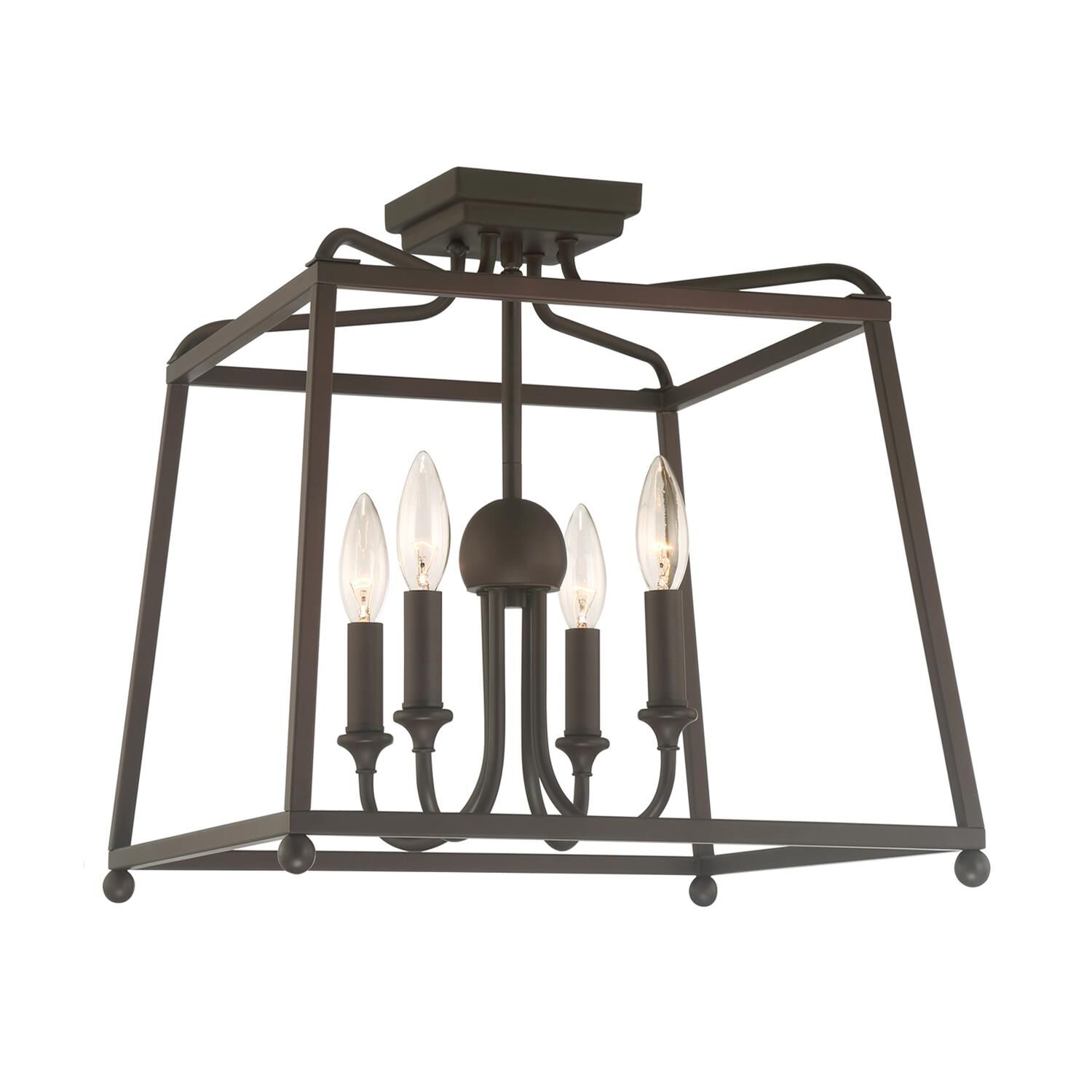 Shown in Dark Bronze finish and Flax Textured Fabric glass and Flax Textured Fabric shade