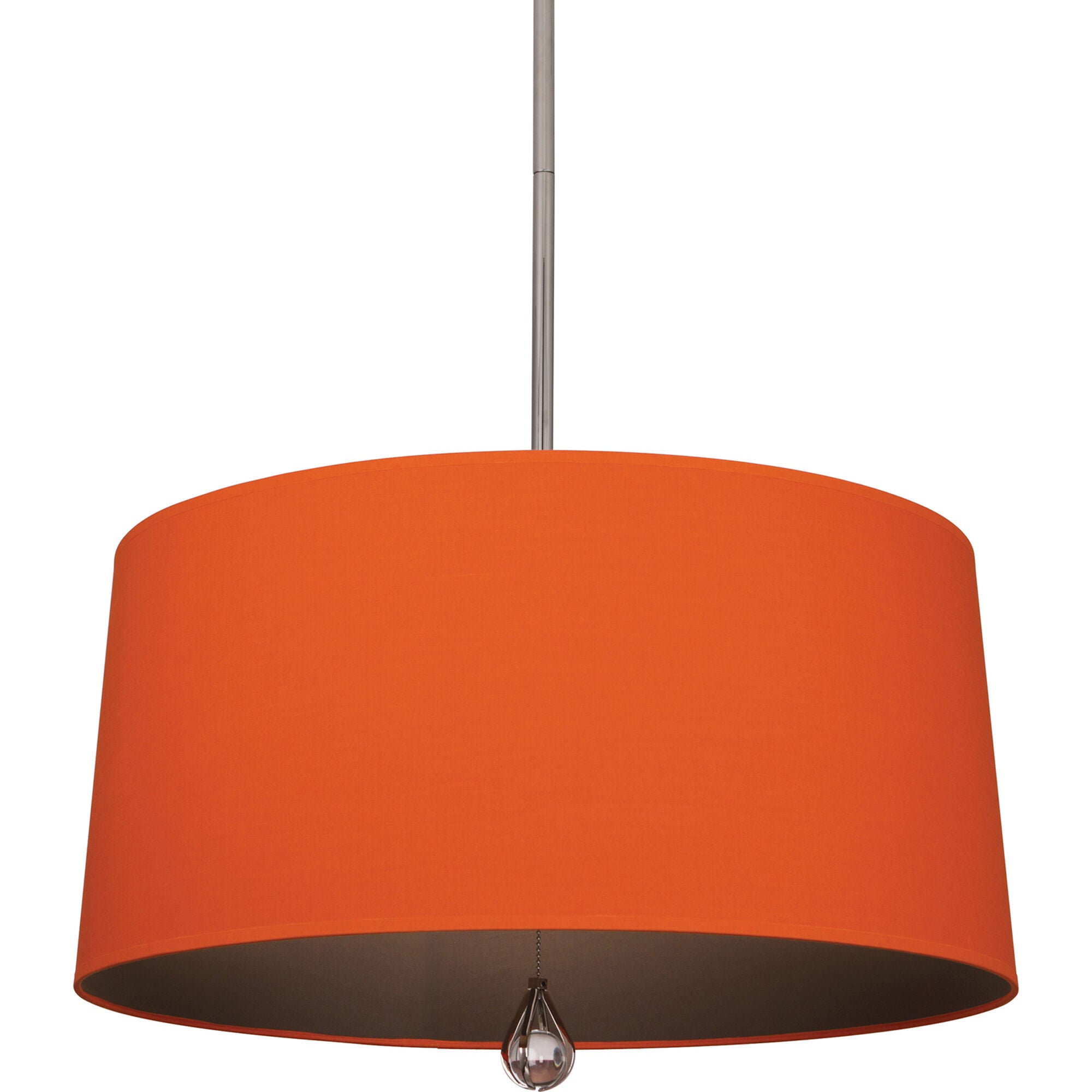 Shown in Polished Nickel finish and William Of Orange Fabric With Revolutionary Storm Lining shade