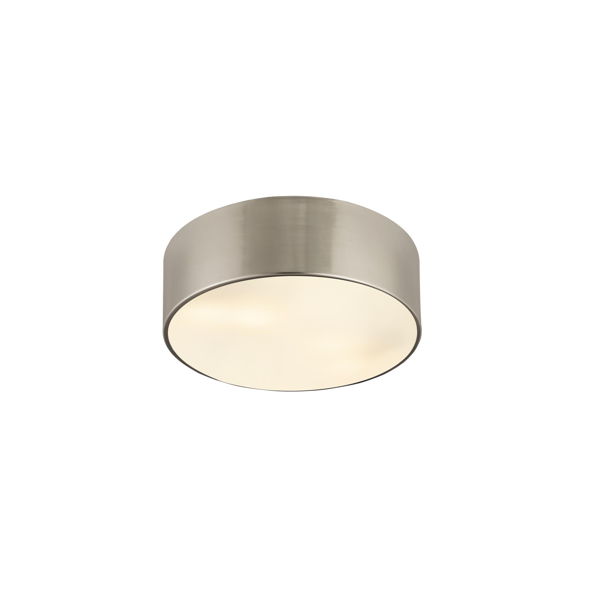Shown in Brushed Nickel finish and Steel glass and Steel shade