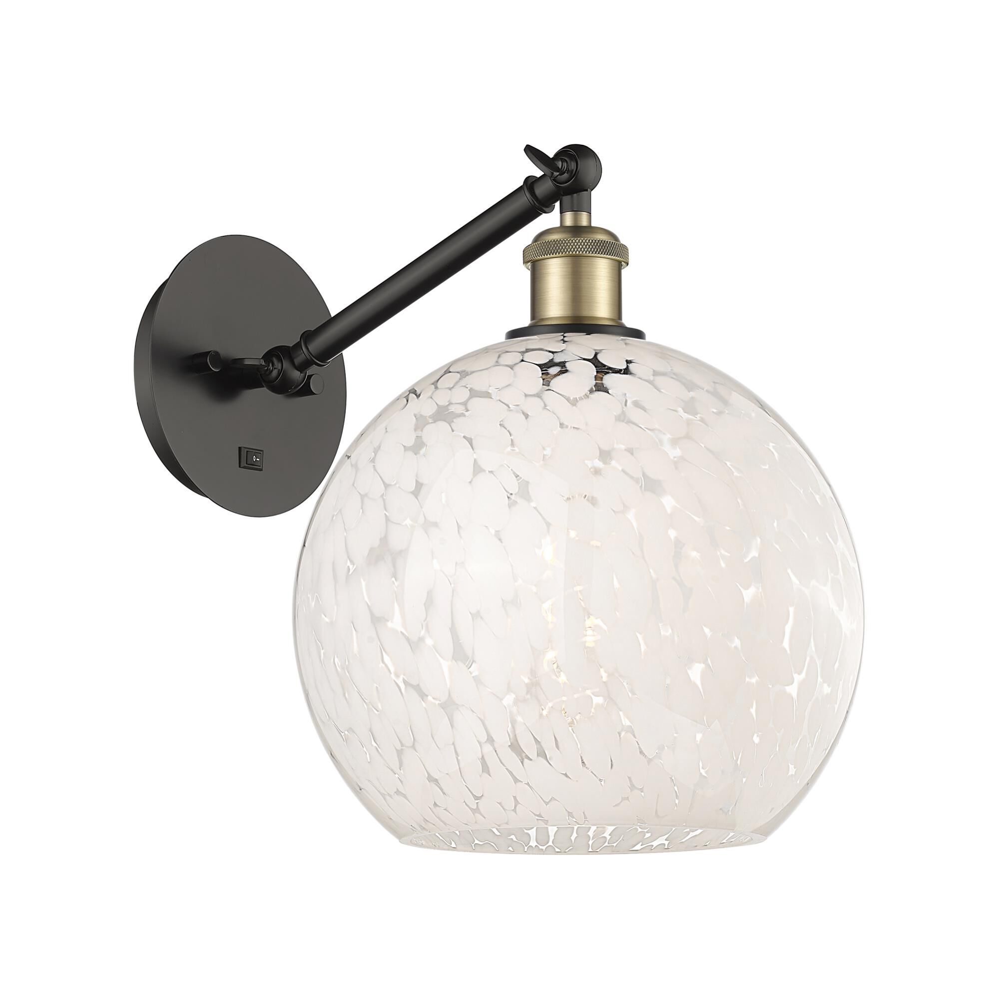 Bruno Marashlian White Mouchette 10 Inch Wall Swing Lamp by Innovations Lighting