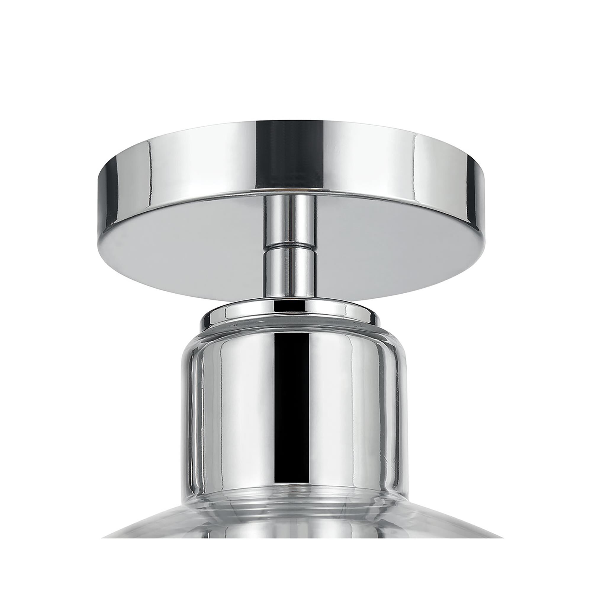 Shown in Chrome finish and Clear glass