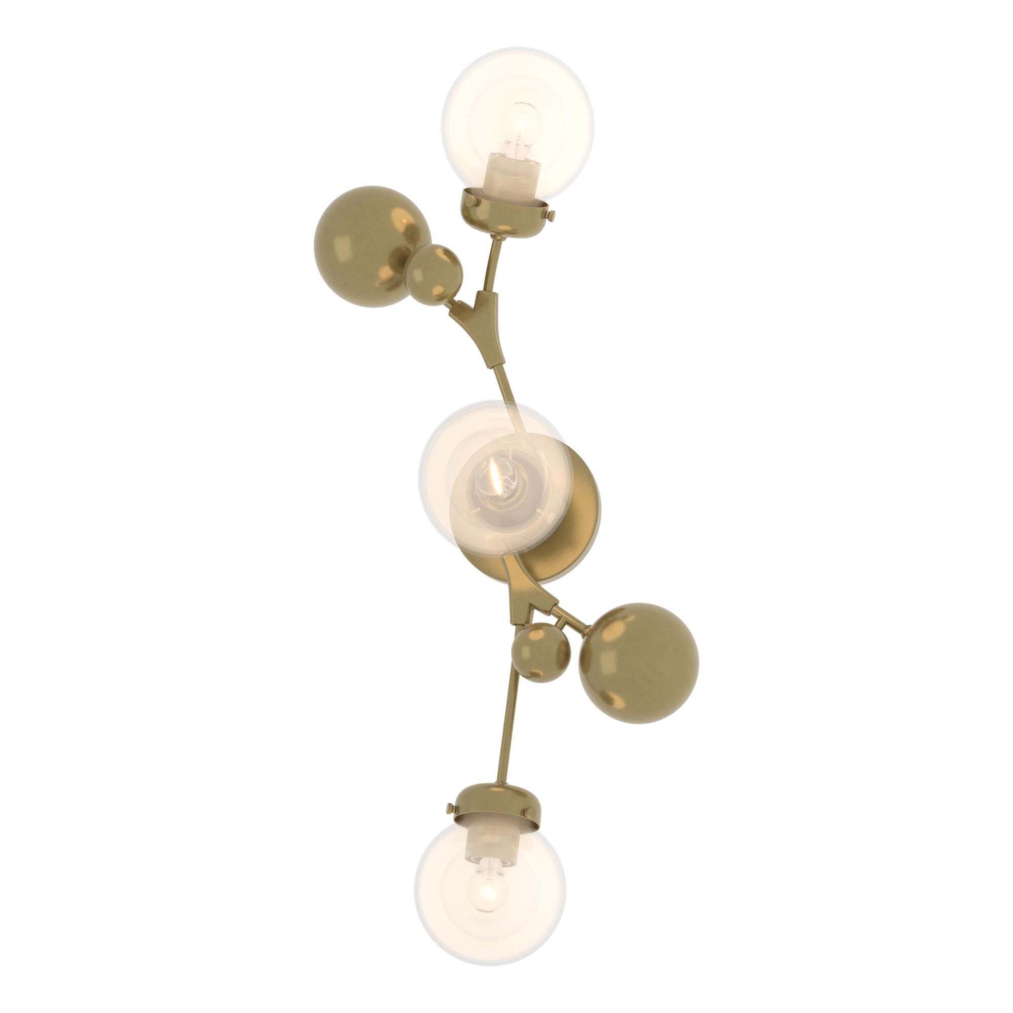 Shown in Modern Brass finish and Opaline glass