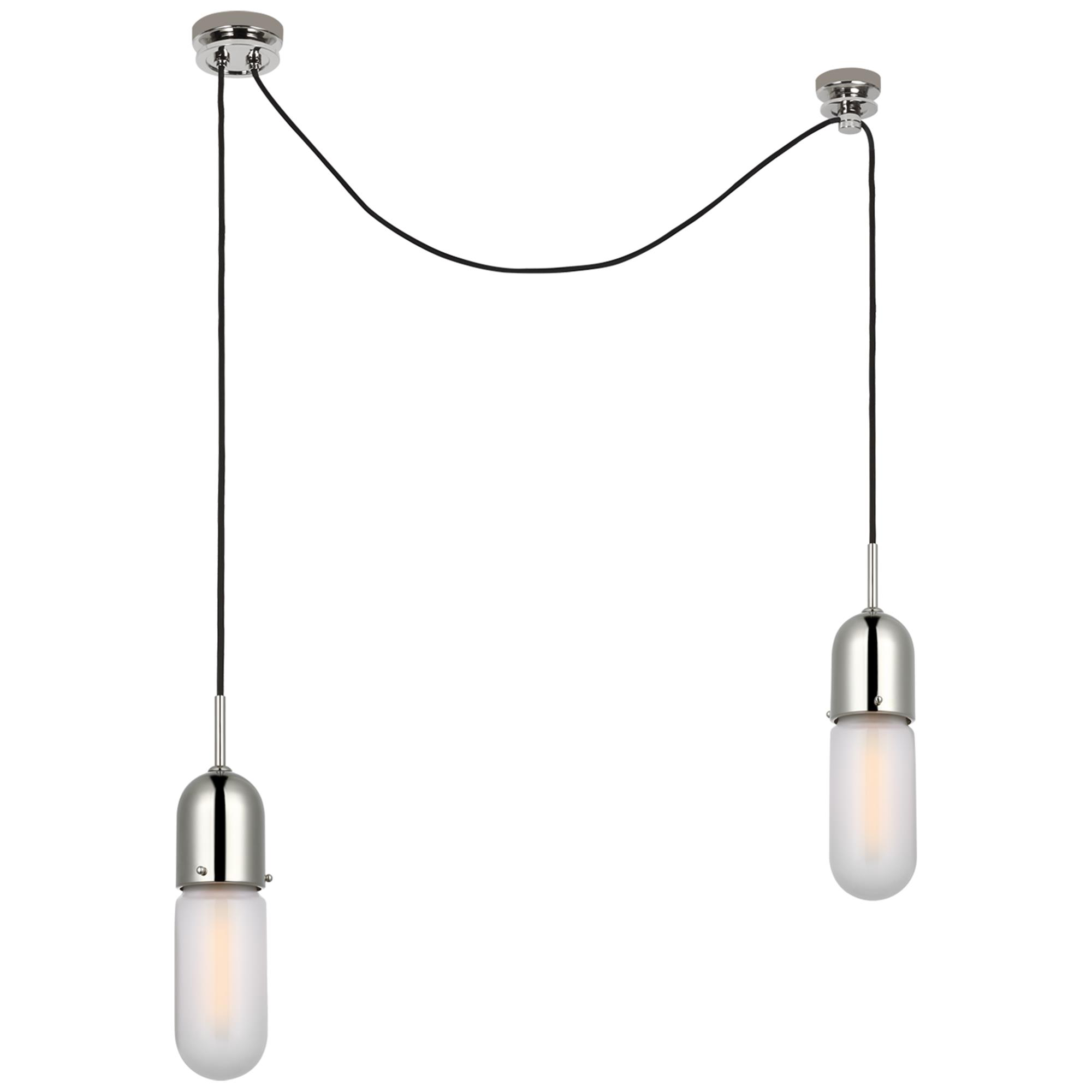 Shown in Polished Nickel finish and Frosted glass