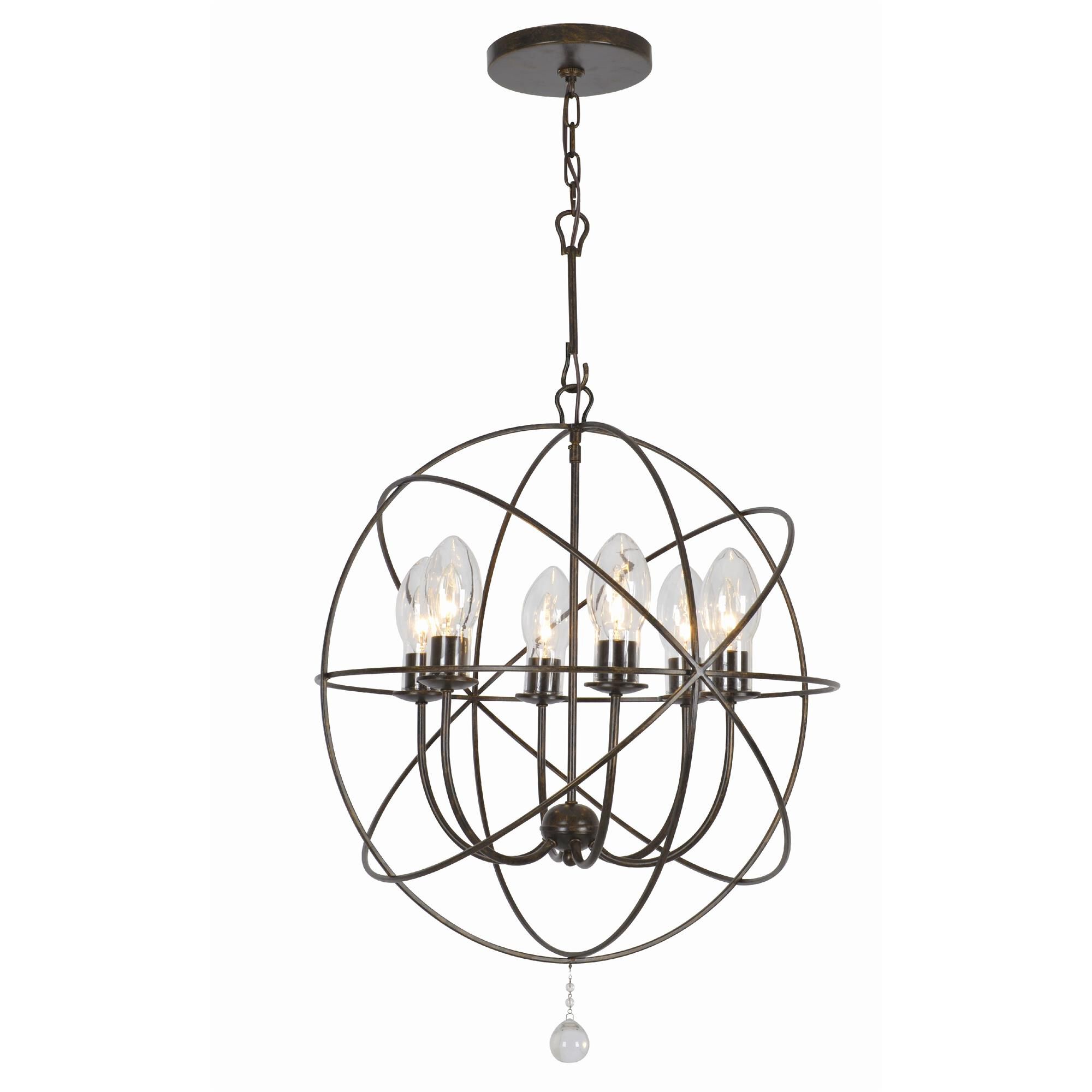 Shown in English Bronze finish and Clear Glass Drops crystal and Clear glass and Clear Glass shade
