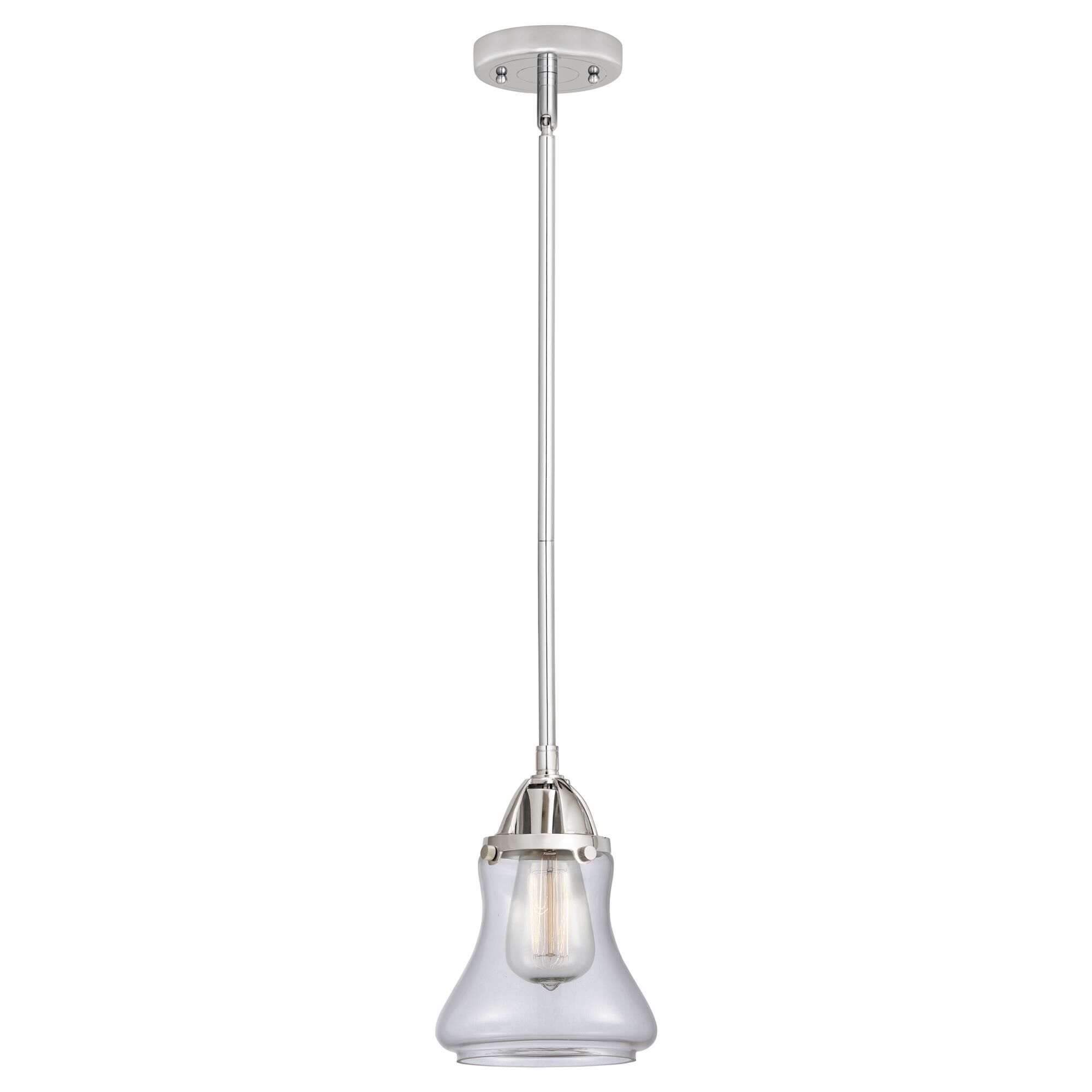 Shown in Polished Chrome finish and Clear Bellmont glass and No Shade shade