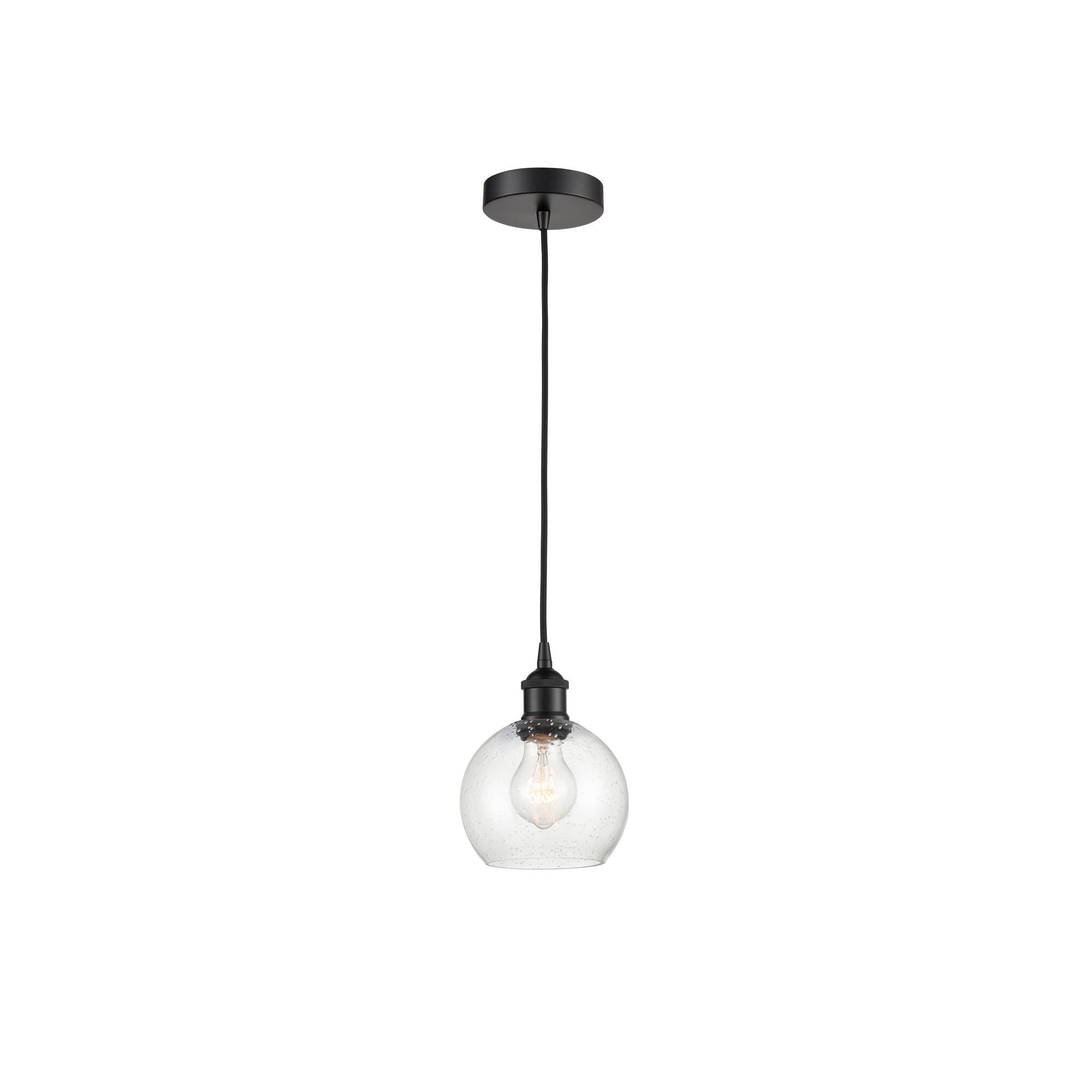 Shown in Matte Black finish and Seedy glass