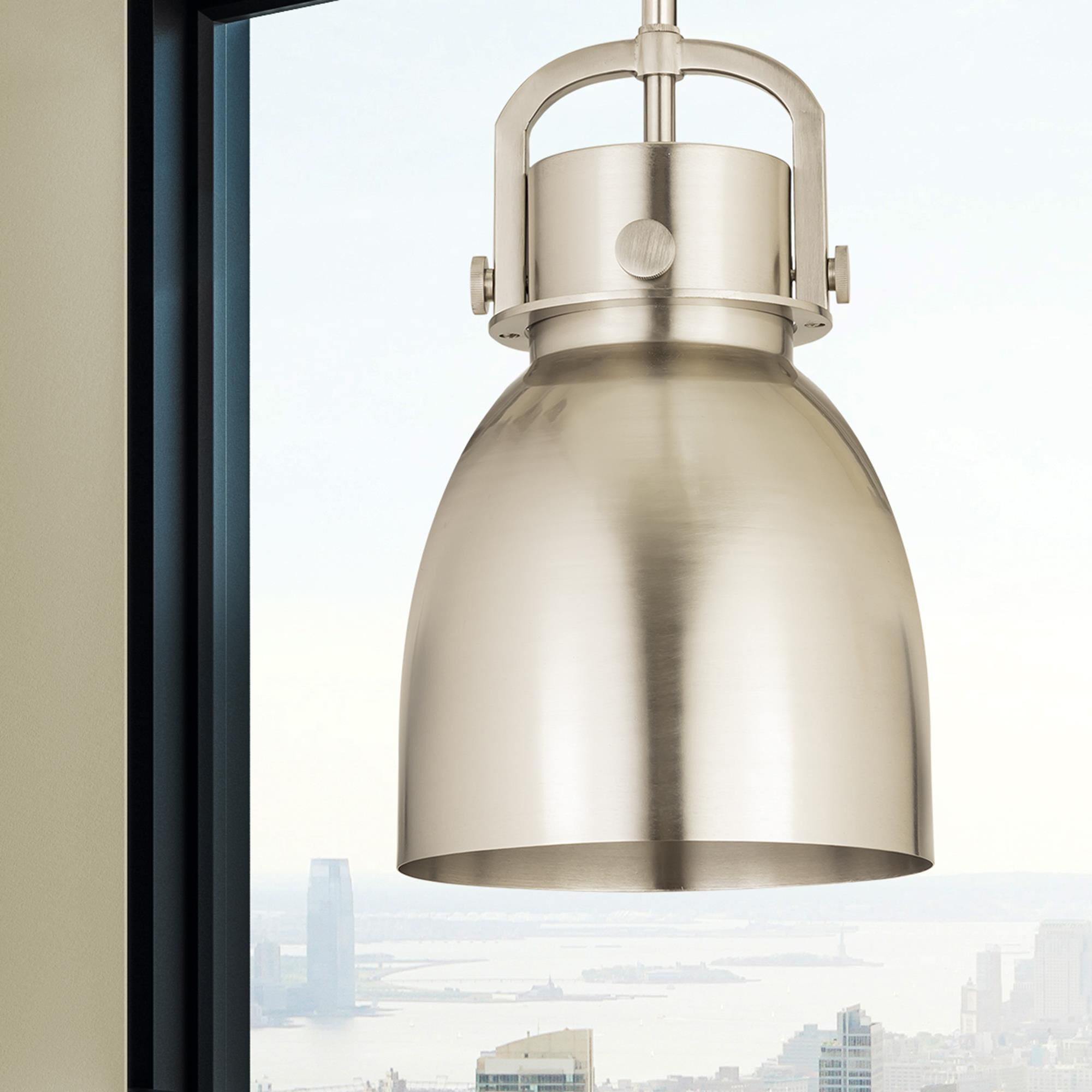 Shown in Satin Nickel finish and Satin Nickel Steel shade