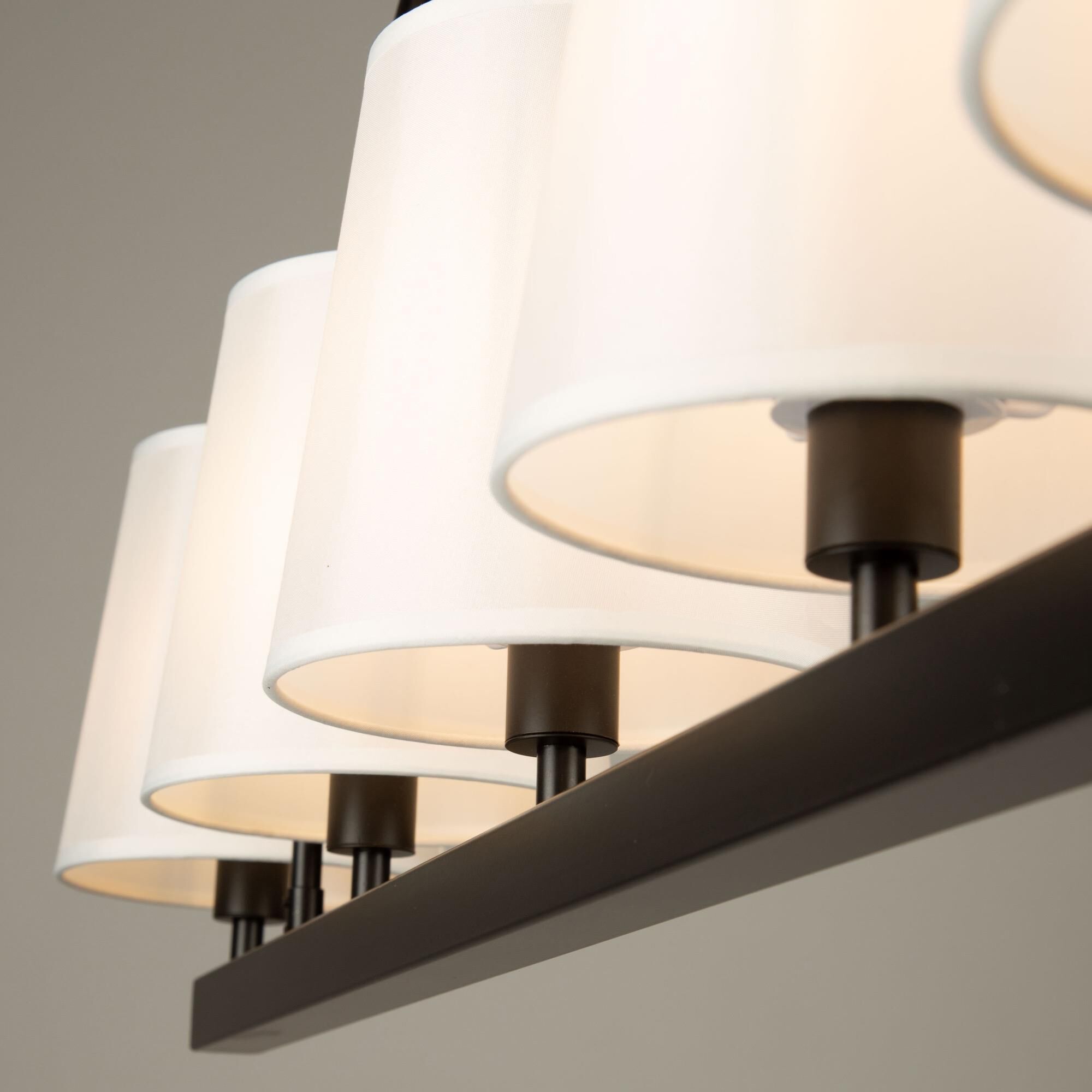 Shown in Black finish and White Linen shade