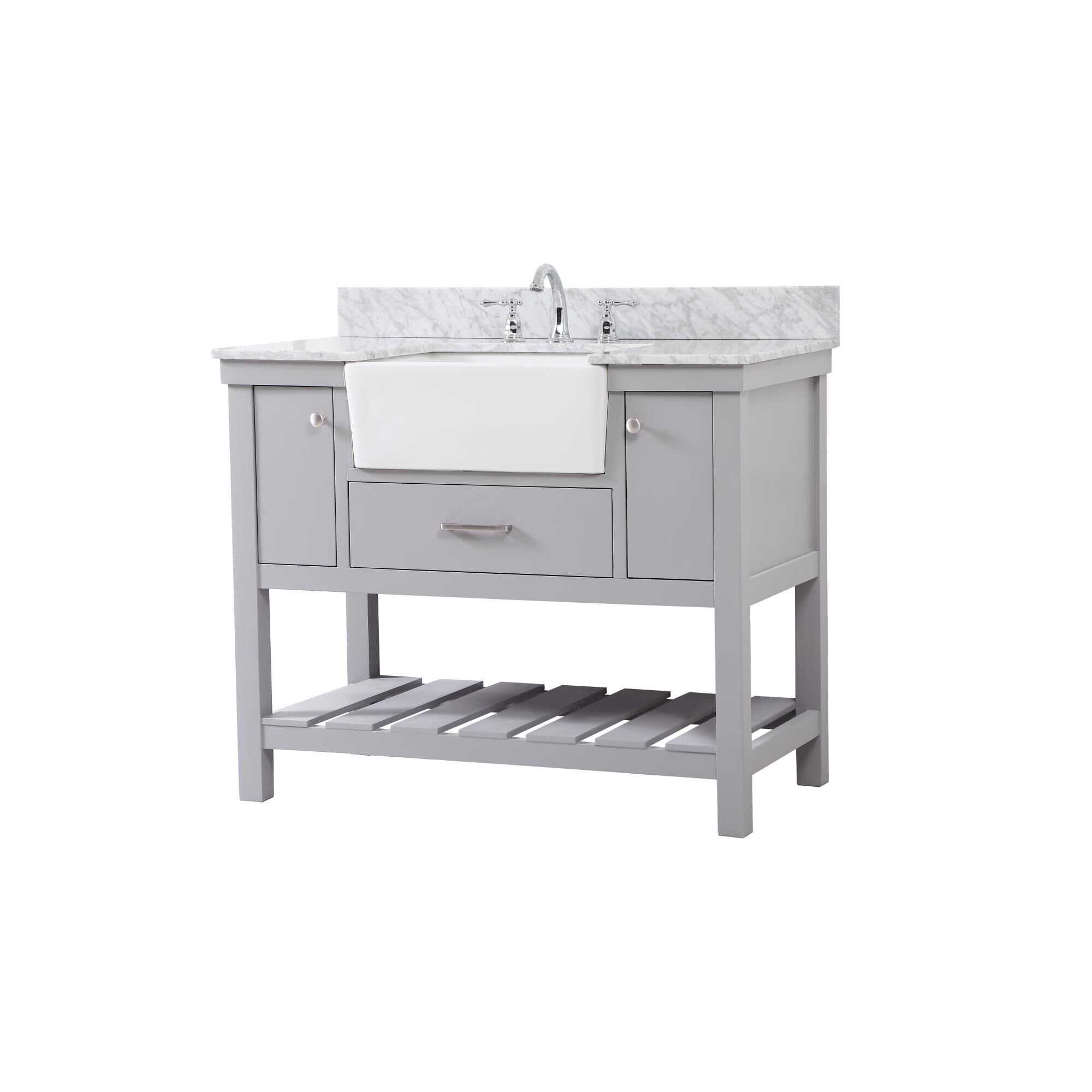 Shown in Grey finish and With Backsplash accent