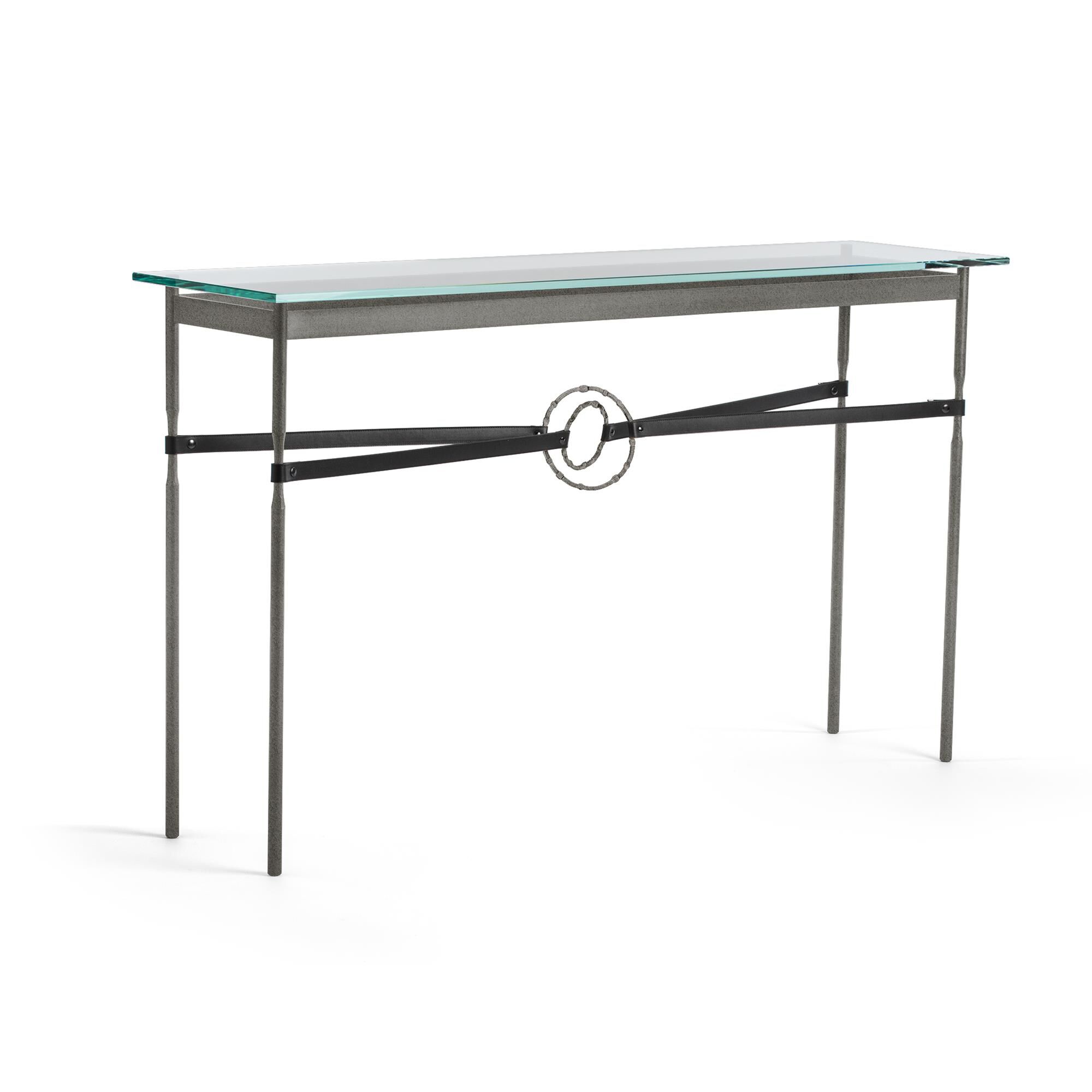 Shown in Natural Iron finish and Natural Iron with Leather Black  accent