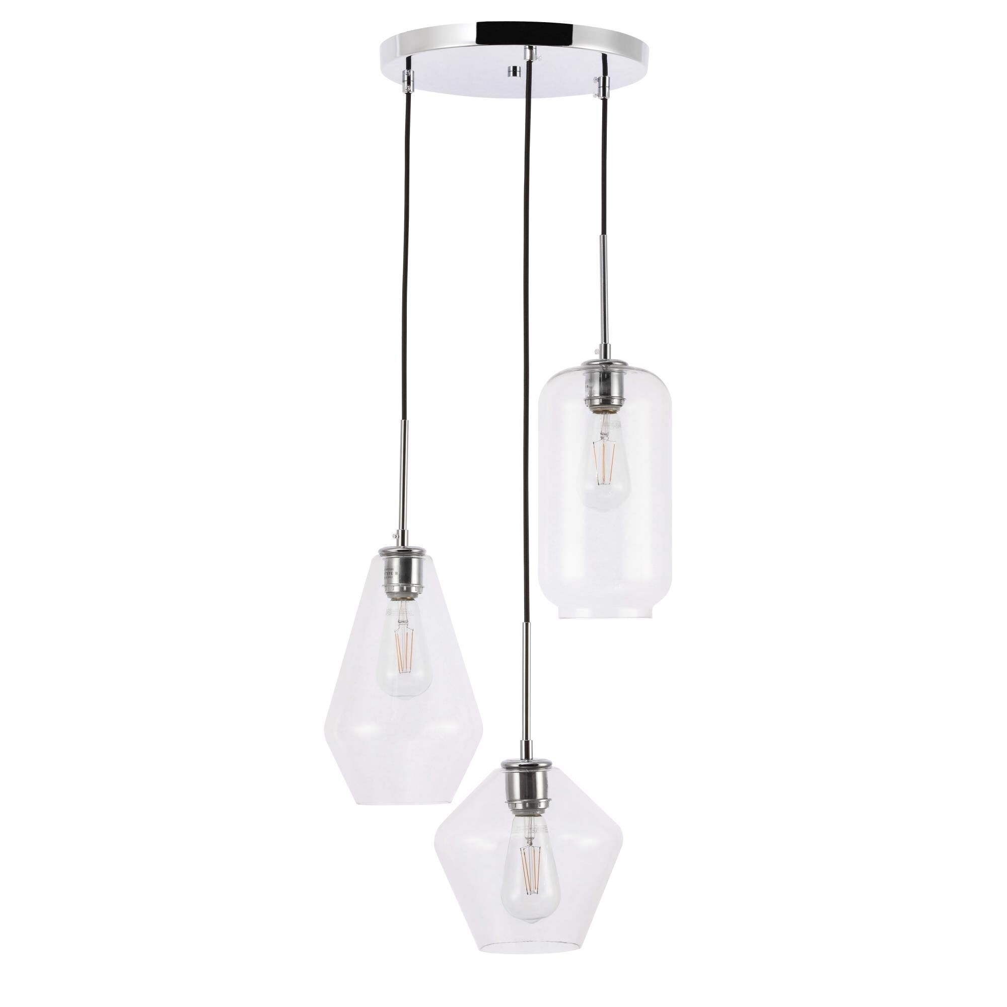 Gene 17 Inch Multi Light Pendant by Elegant Lighting