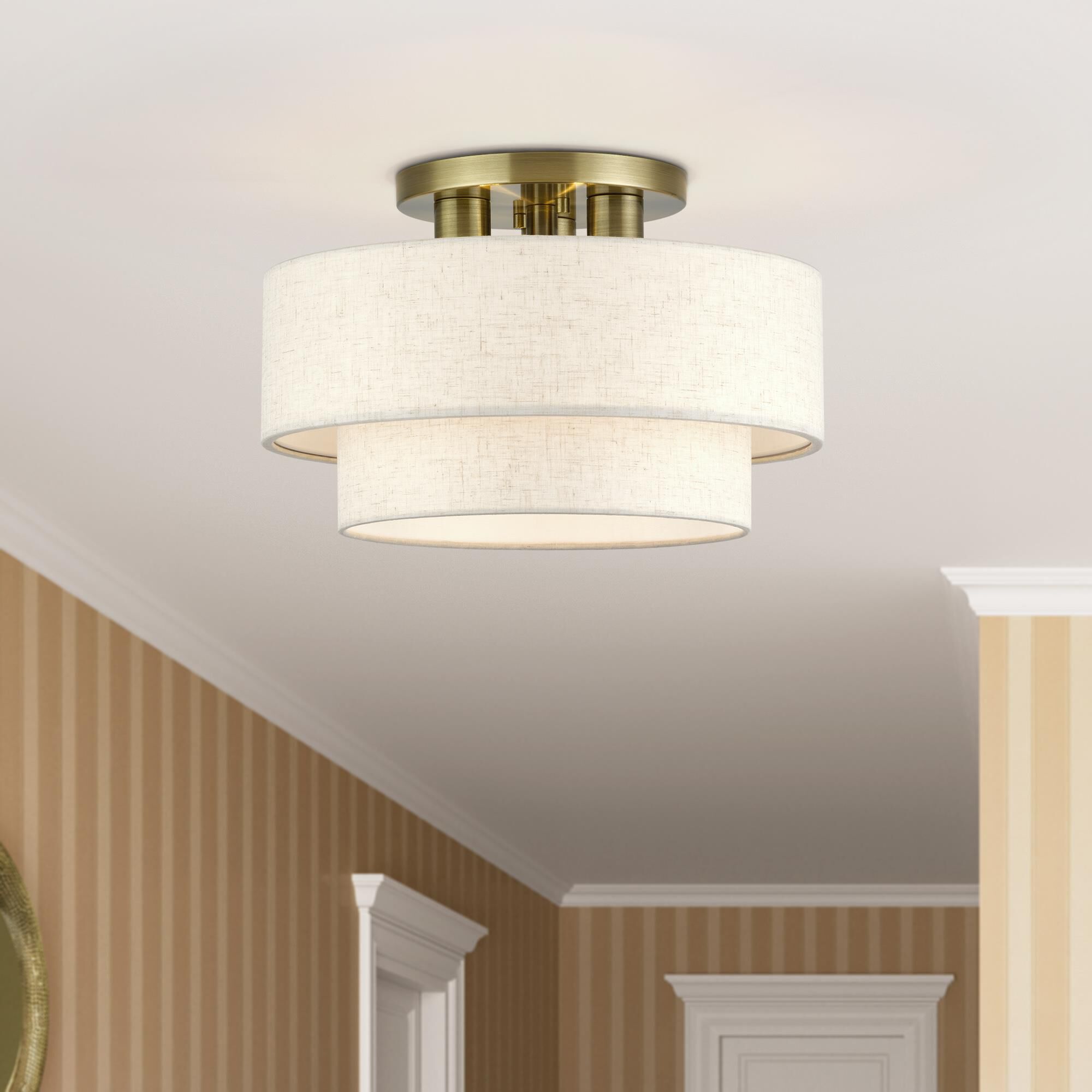 Manorwood 15 Inch Semi Flush Mount by Livex Lighting