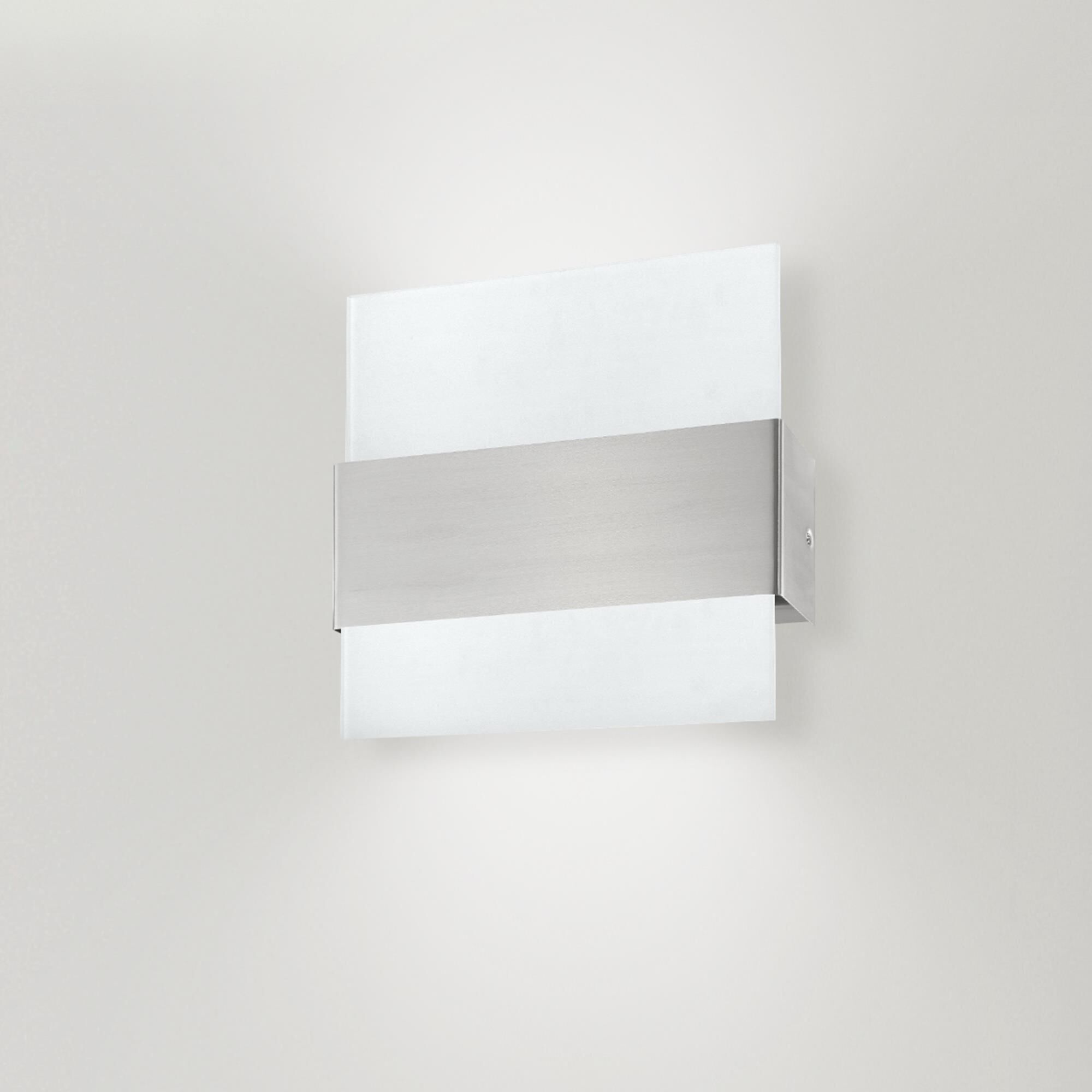 Shown in Matte Nickel finish and Satin glass and Matte Nickel Metal shade