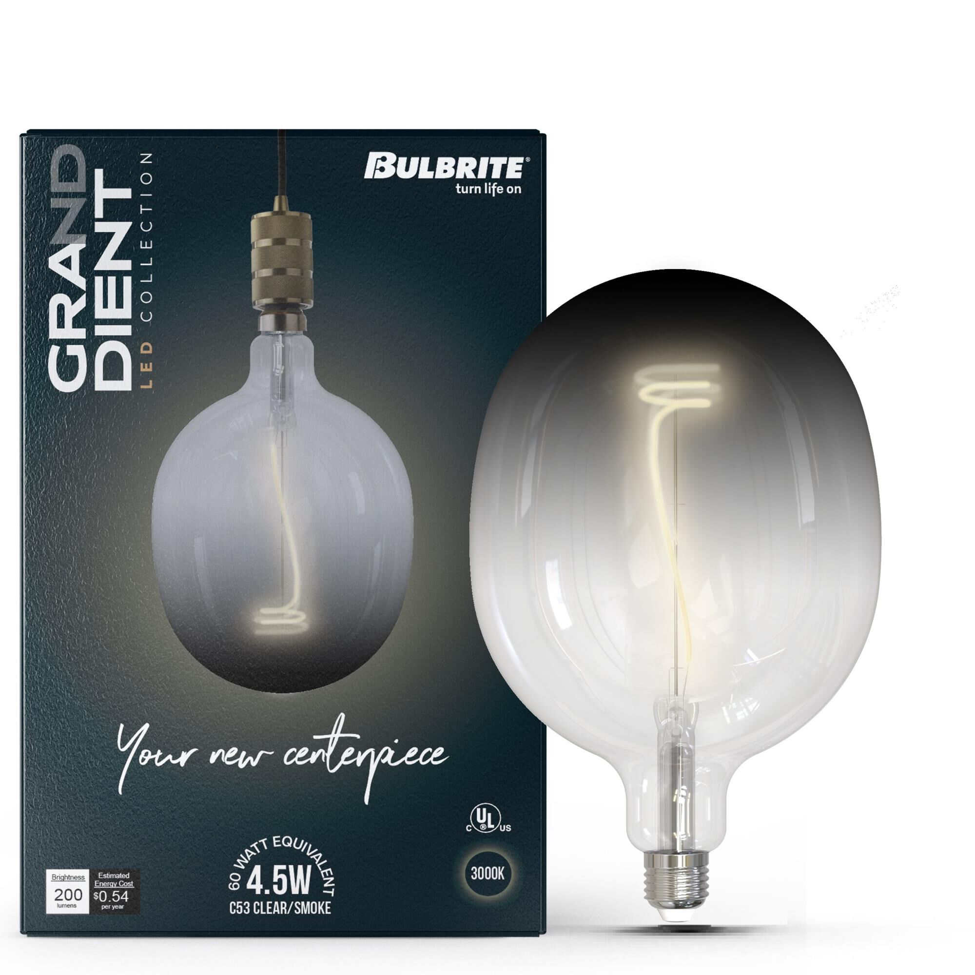 Clear Smoke  Base E26 3000K LED Light Bulb by Bulbrite