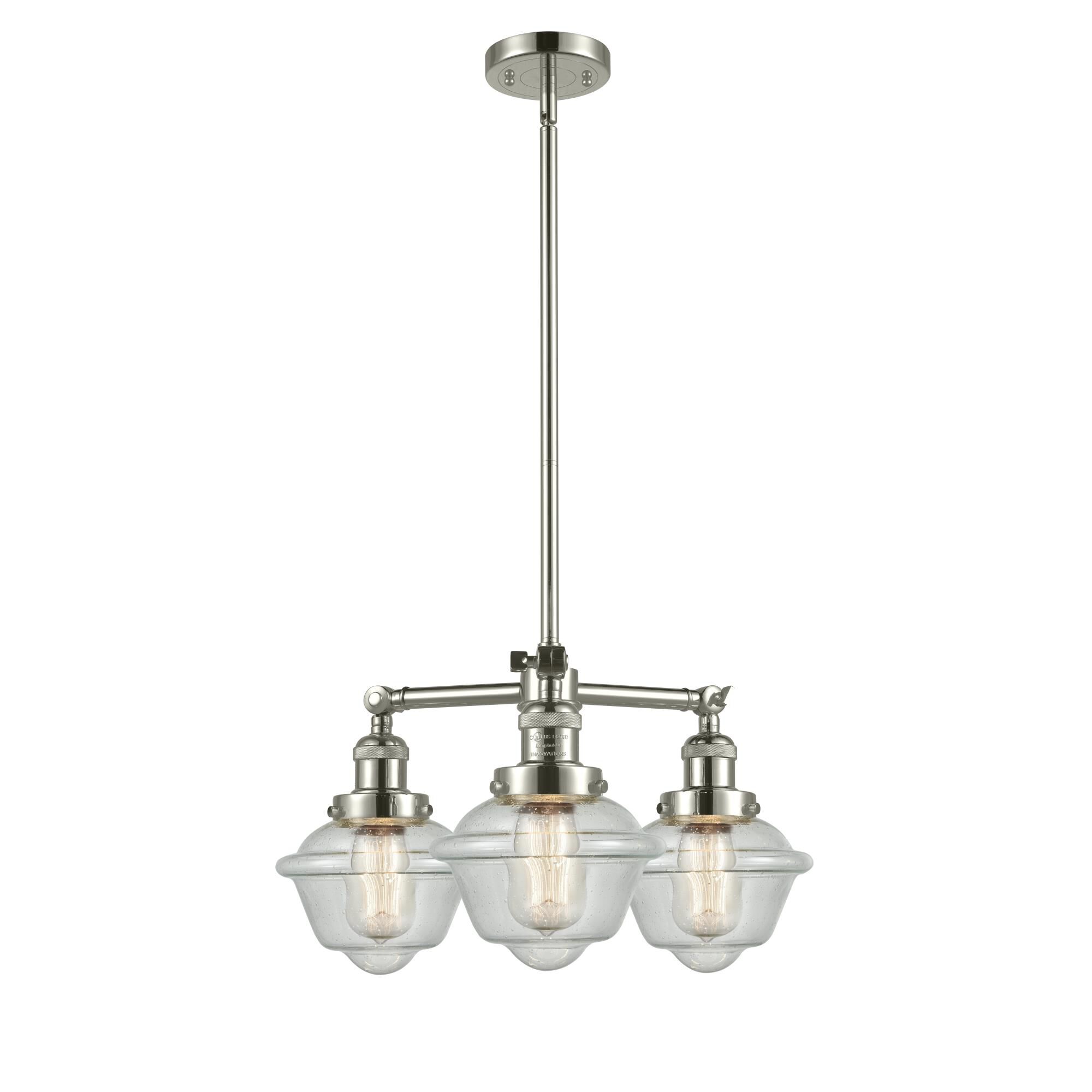 Shown in Polished Nickel finish and Seedy glass