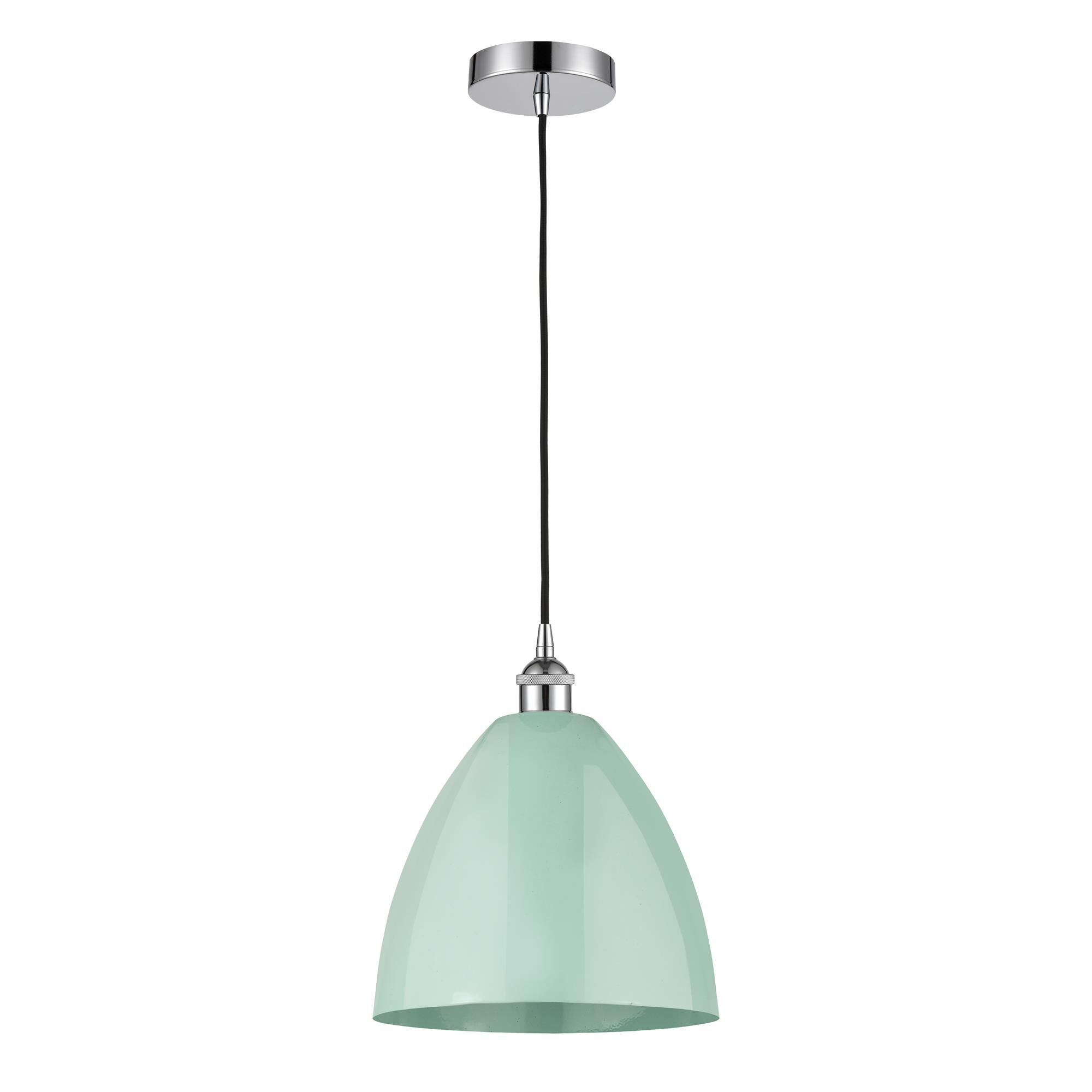 Shown in Polished Chrome finish and Seafoam Plymouth Dome shade