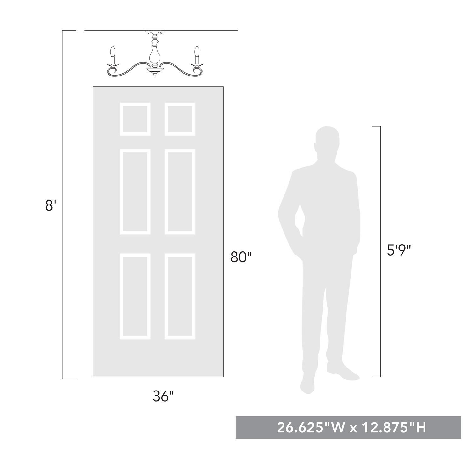 Larrick 27 Inch Semi Flush Mount by Golden Lighting