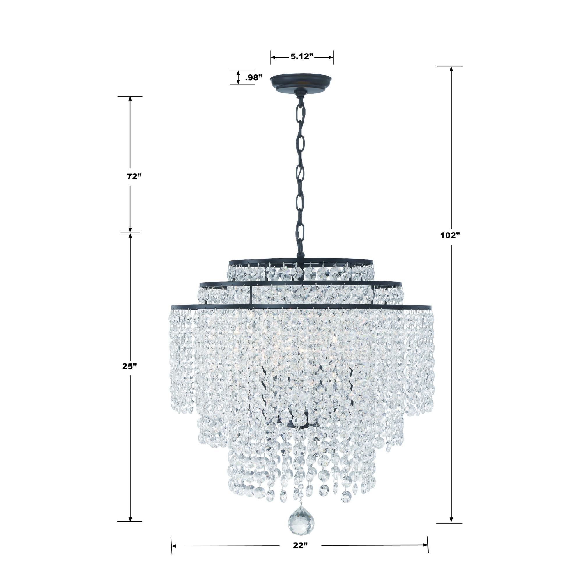 Gabrielle 22 Inch 6 Light Chandelier by Crystorama