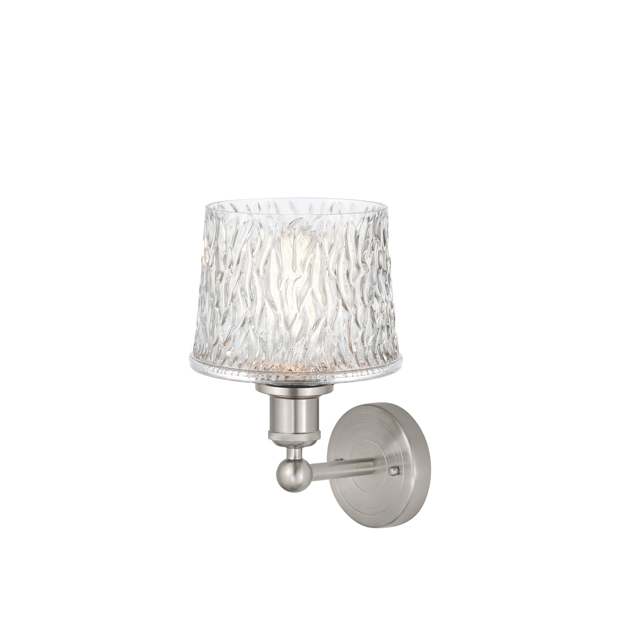 Shown in Brushed Satin Nickel  finish and Clear glass