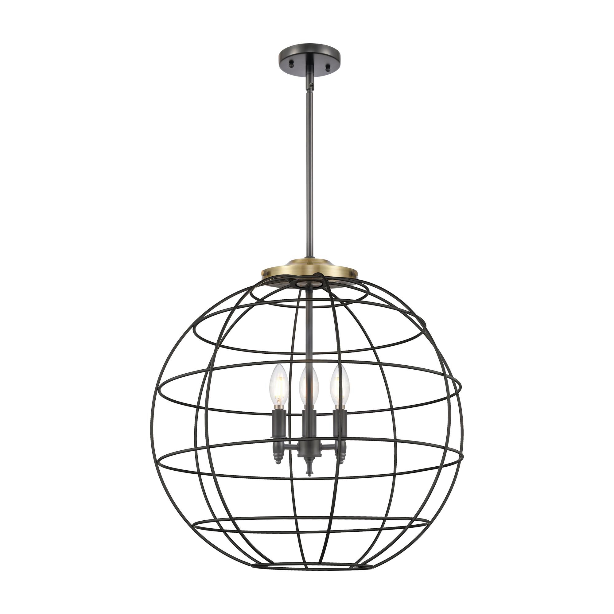 Shown in Black Antique Brass finish and Matte Black shade