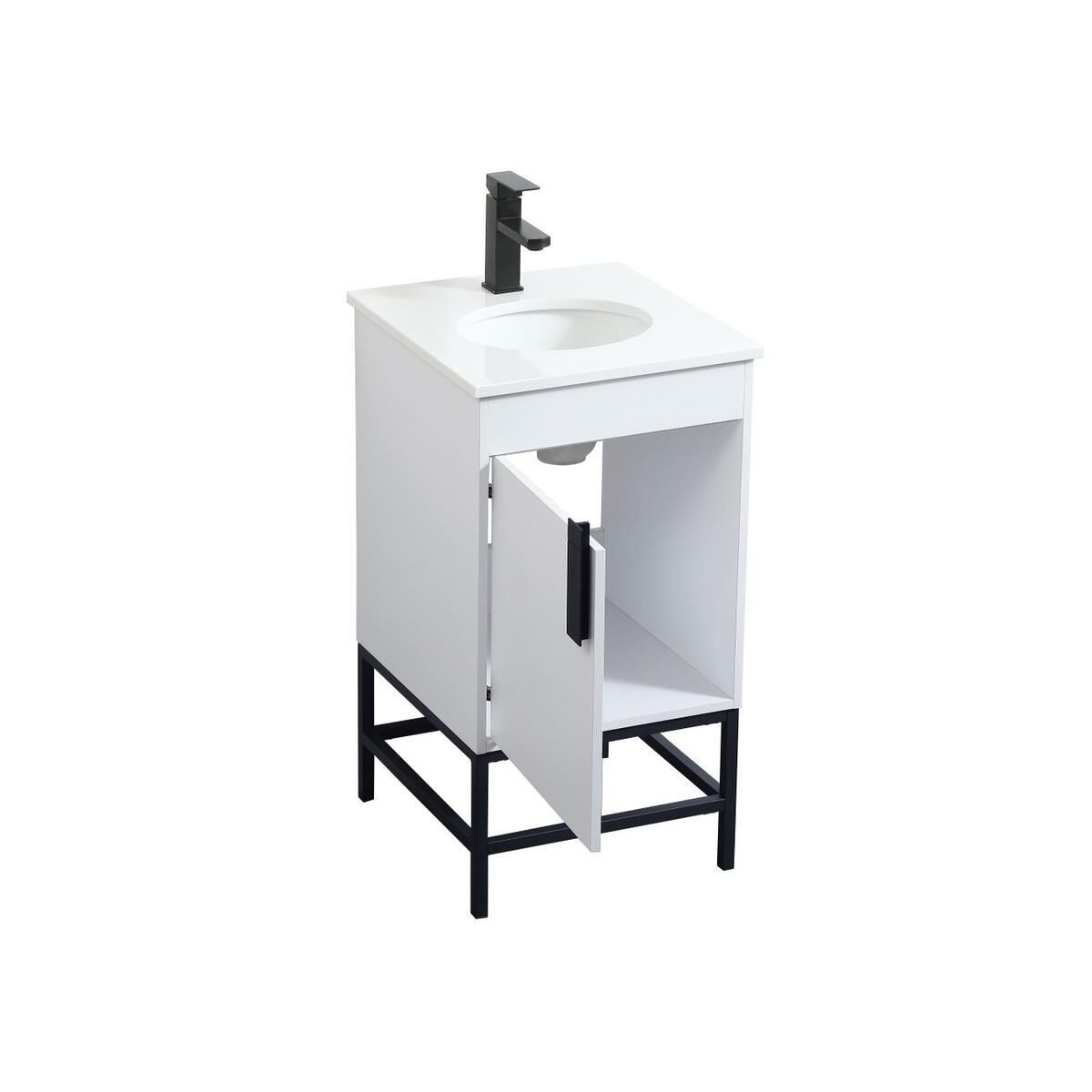 Shown in White finish and Without Backsplash accent