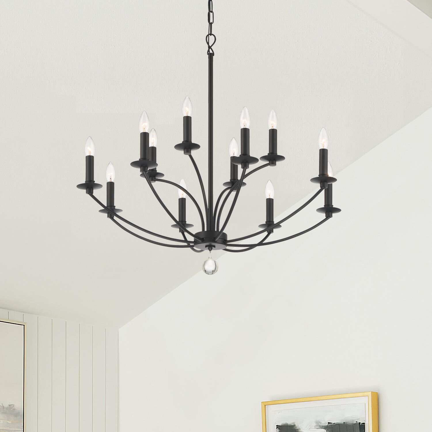 Mila 32 Inch 12 Light Chandelier by Crystorama