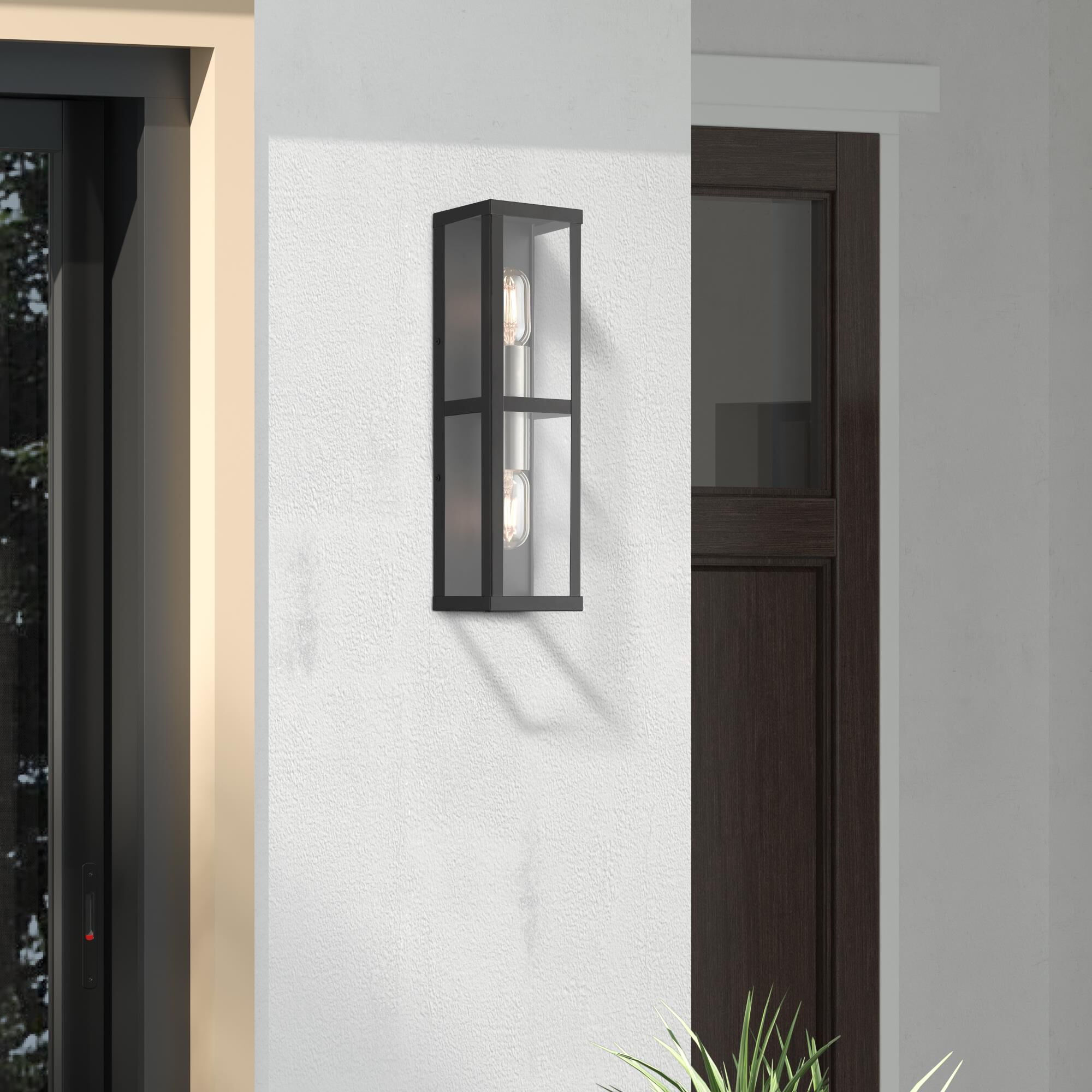 Shown in Black With Brushed Nickel Accents finish and Clear glass