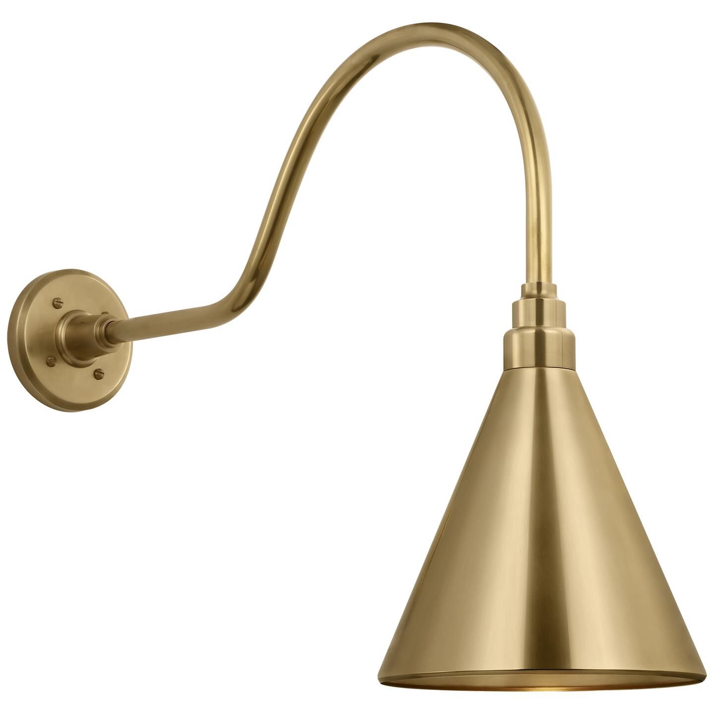 Shown in Hand-Rubbed Antique Brass finish and Gold shade