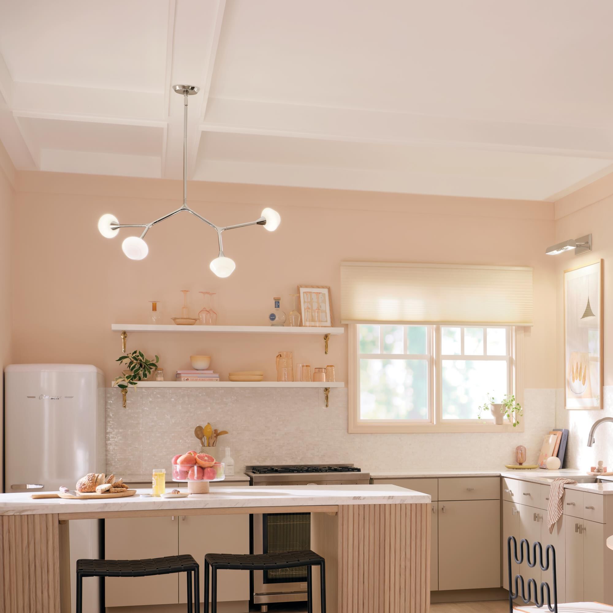 Shown in Polished Nickel finish and Opal glass