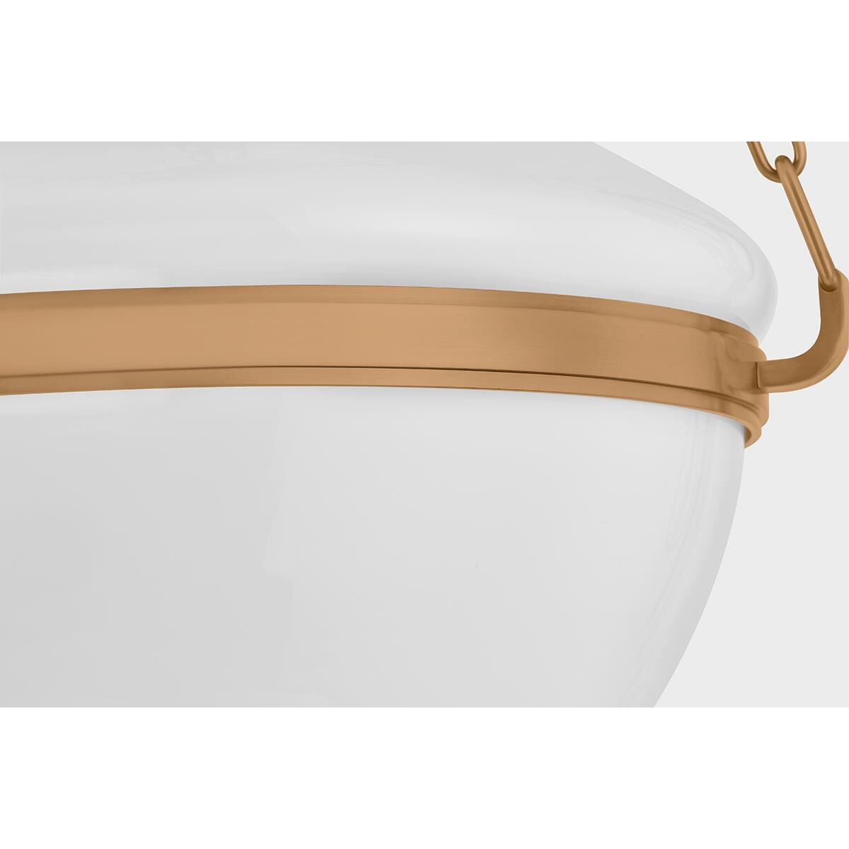 Shown in Patina Brass finish and Opal Glossy glass